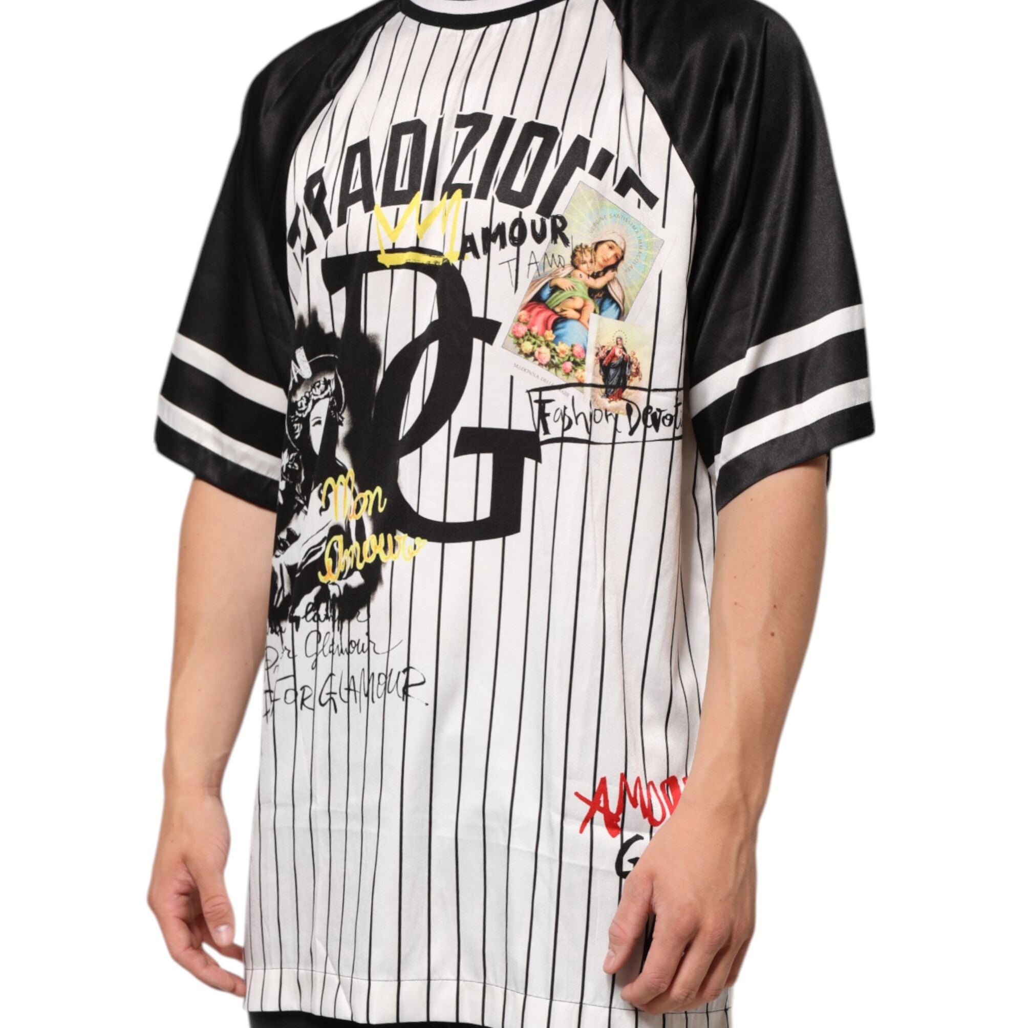 Dolce & Gabbana Tradizione Graffiti Print Oversized Men T-shirt