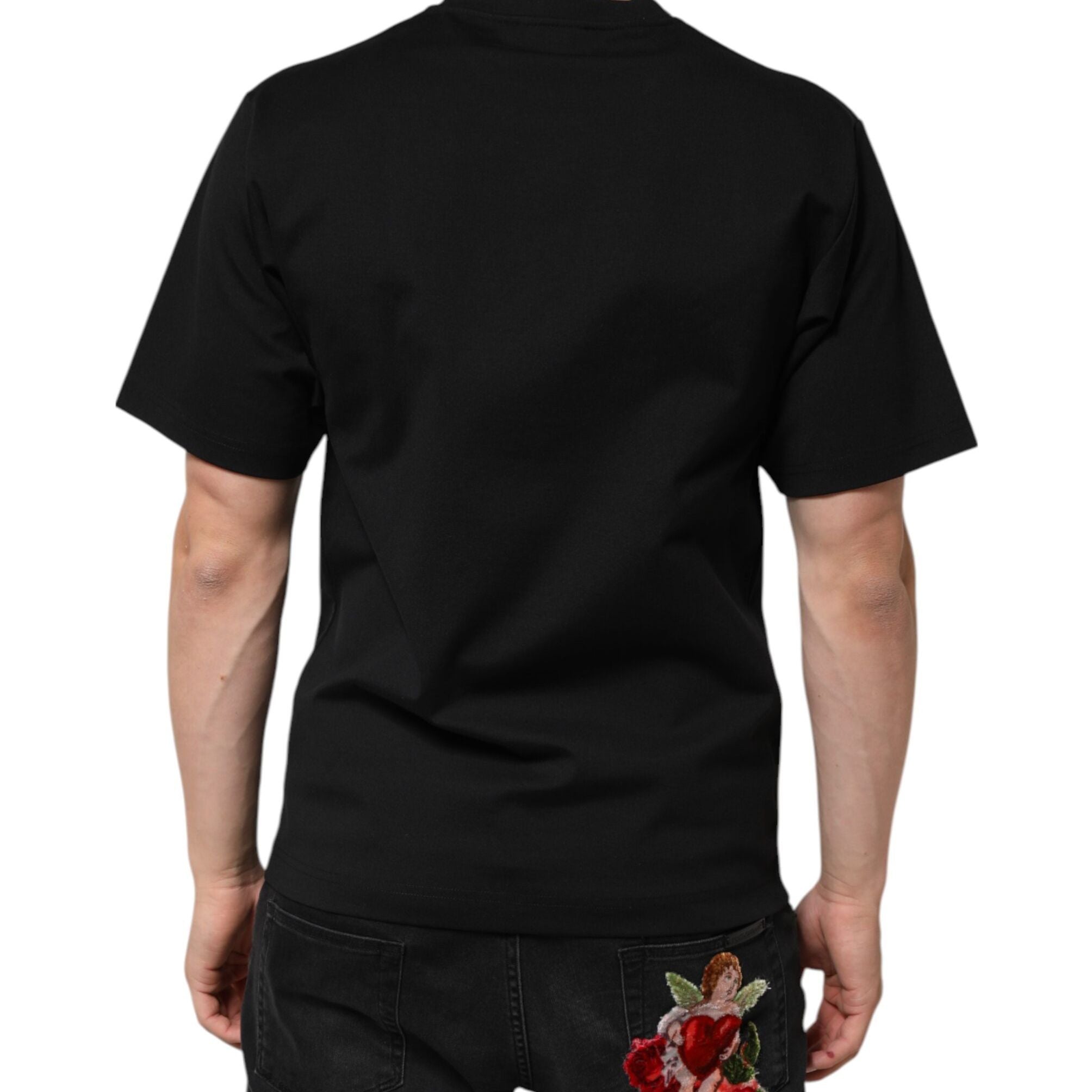 Dolce & Gabbana Black Cotton DG Logo Graffiti Short Sleeve T-shirt