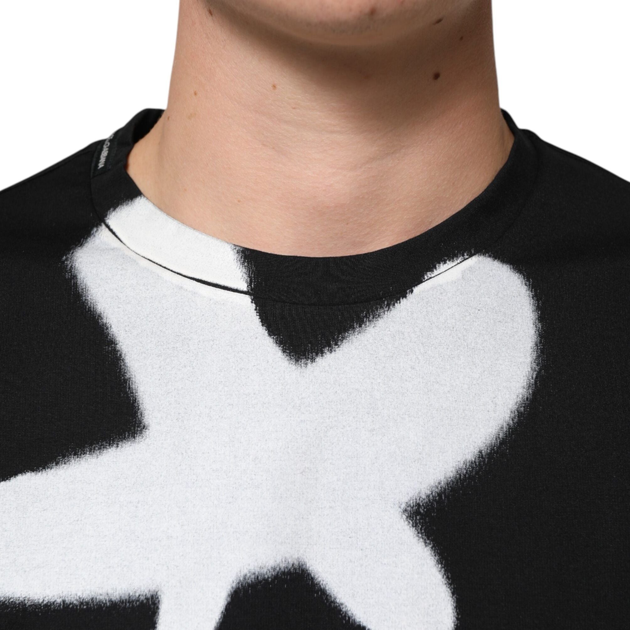 Dolce & Gabbana Black Cotton DG Logo Graffiti Short Sleeve T-shirt