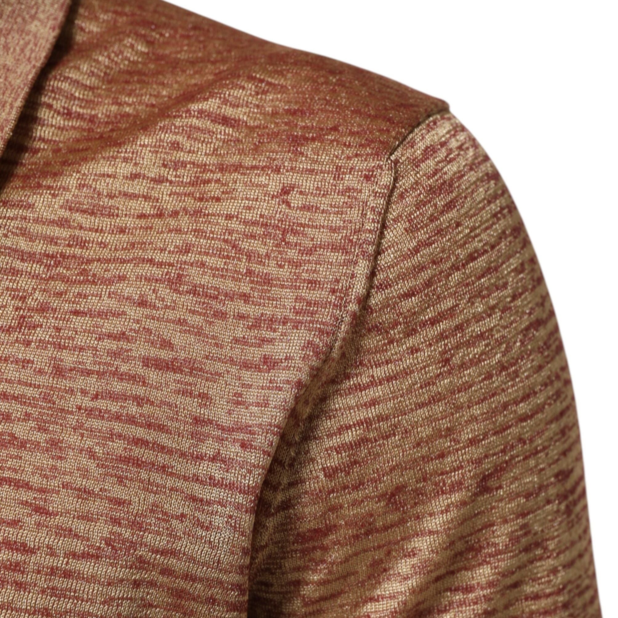 Dolce & Gabbana Brown Silk Textured Short Sleeve Polo T-shirt