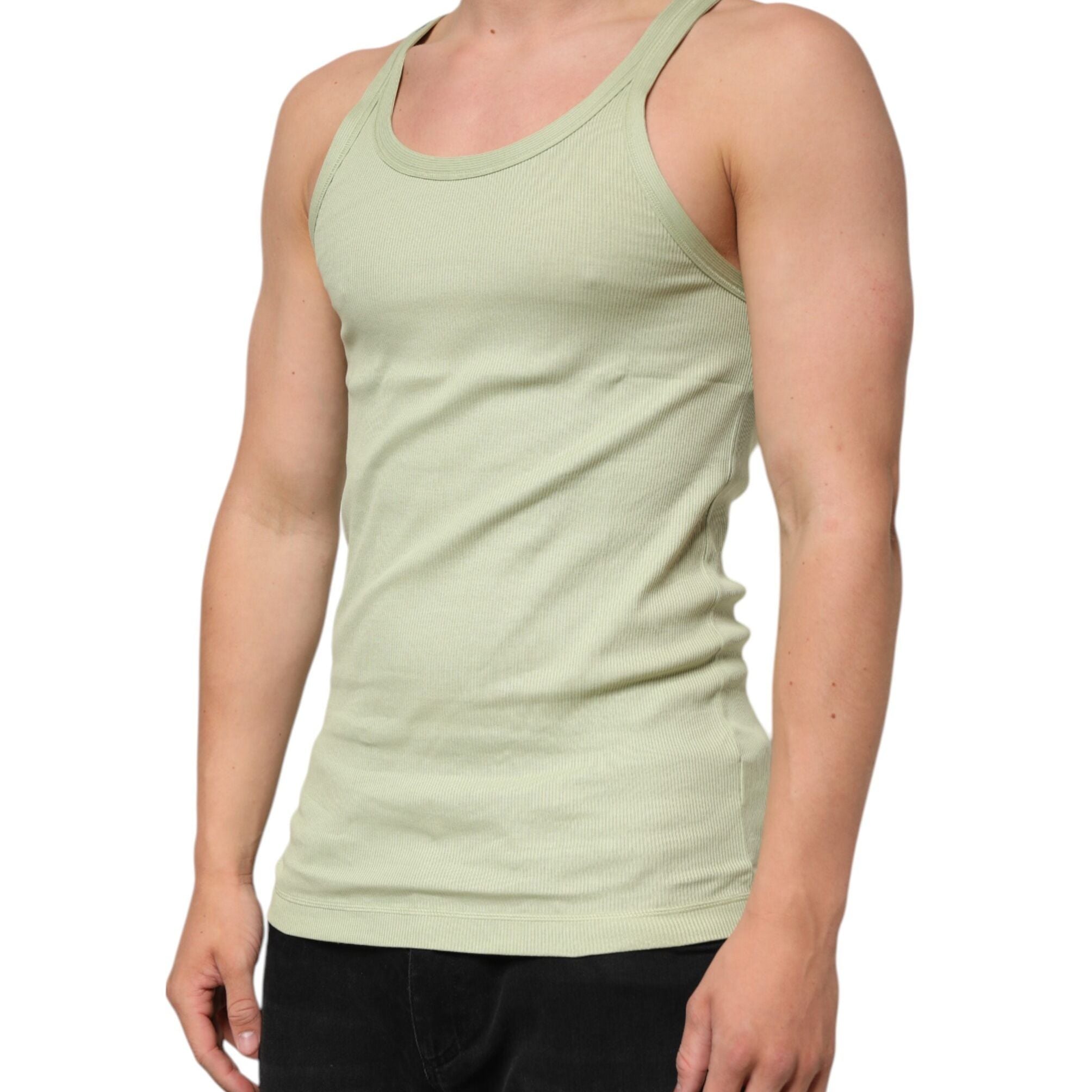 Dolce & Gabbana Light Green Tank Sleeveless Men T-shirt