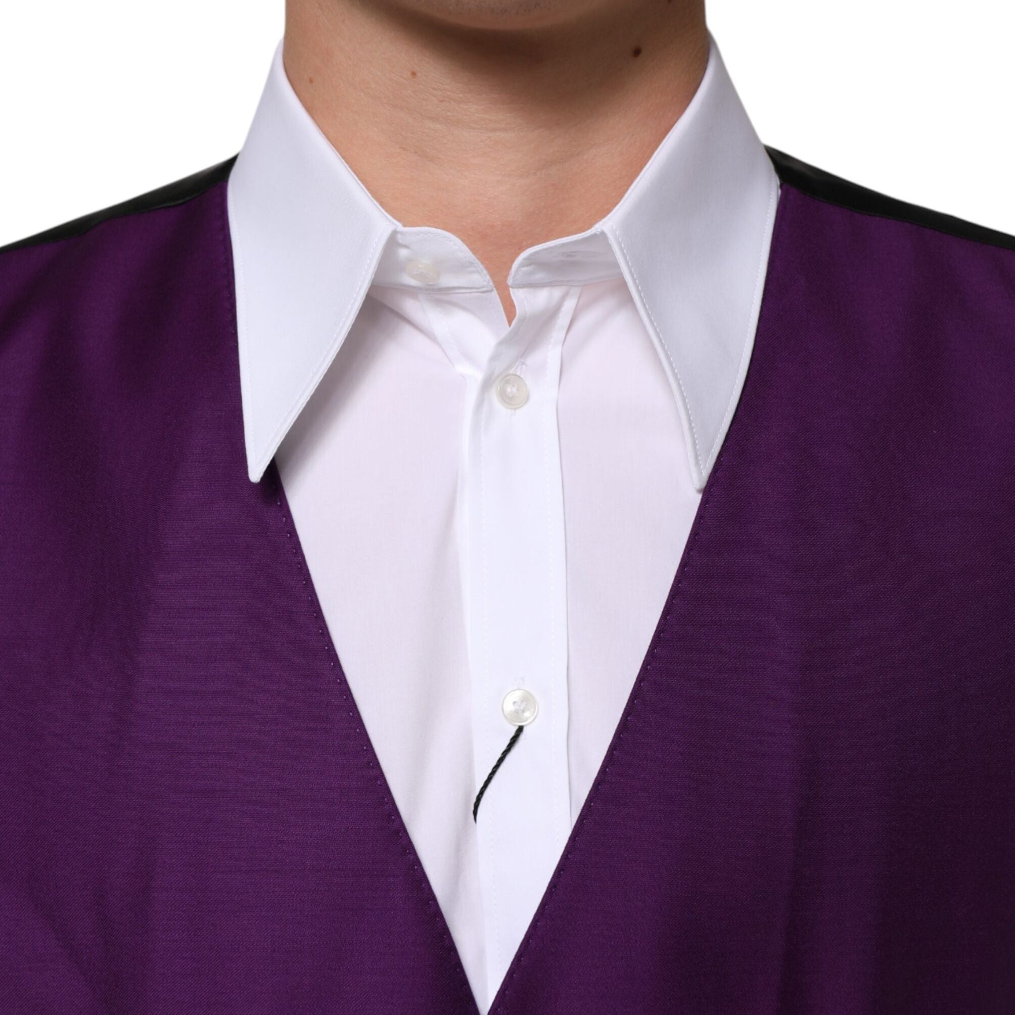 Dolce & Gabbana Purple Wool Dress Formal Waistcoat Vest