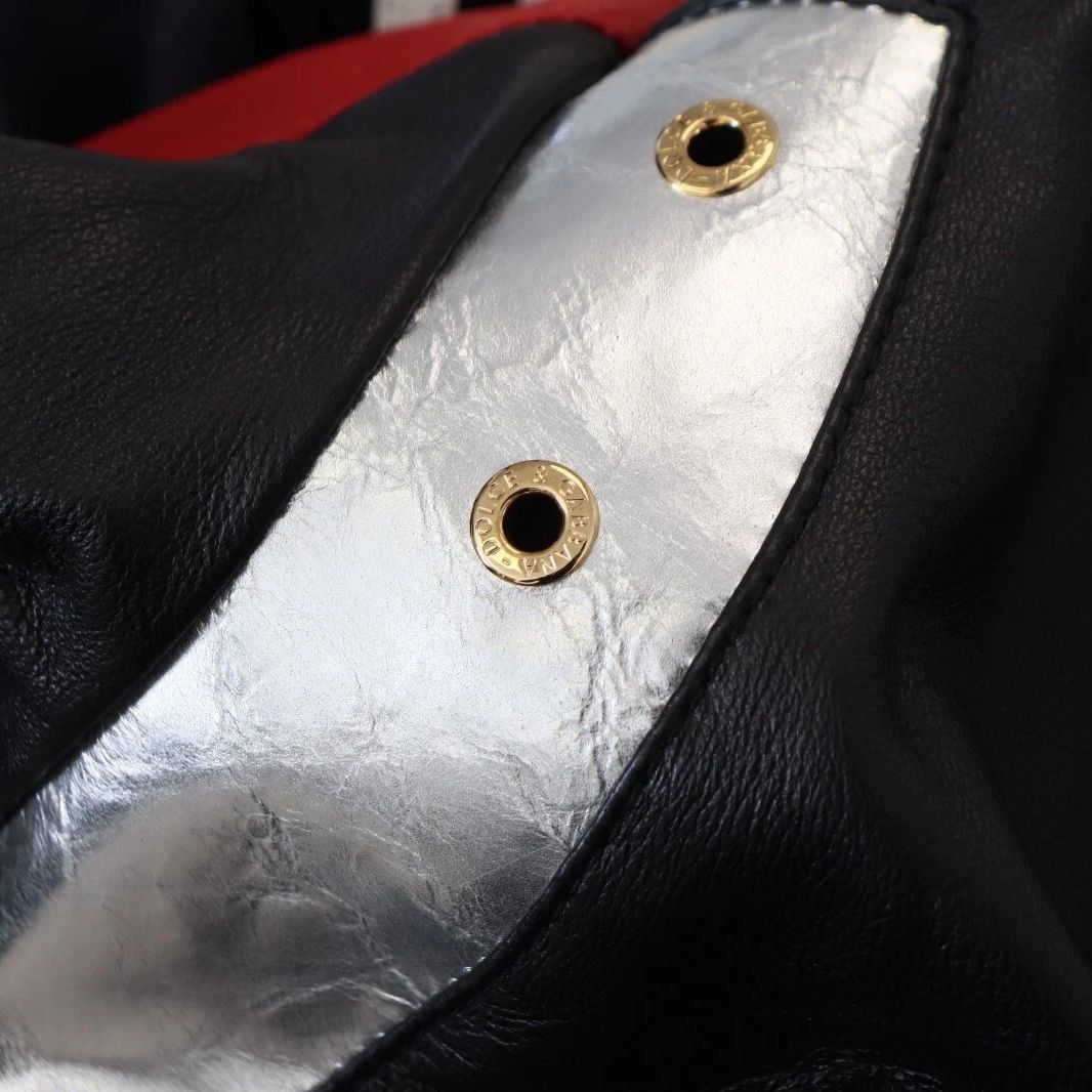 Dolce & Gabbana Black Leather Hooded Blouson Jacket