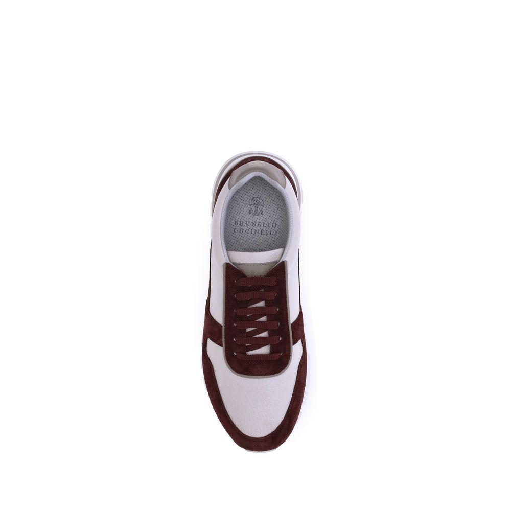 Brunello Cucinelli Multicolor Calf Leather Bos Taurus Platform Sneakers