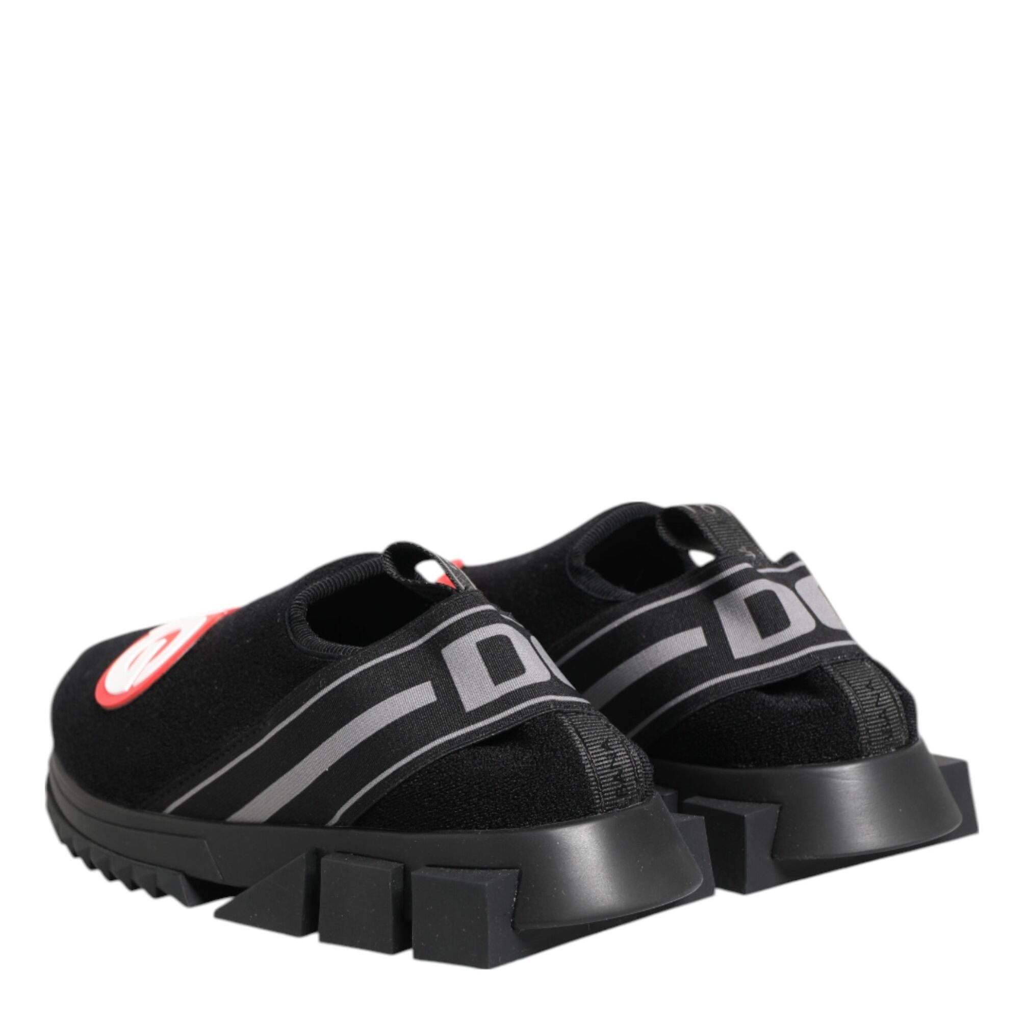 Dolce & Gabbana Black Grey Slip On Sorrento Sneakers Shoes