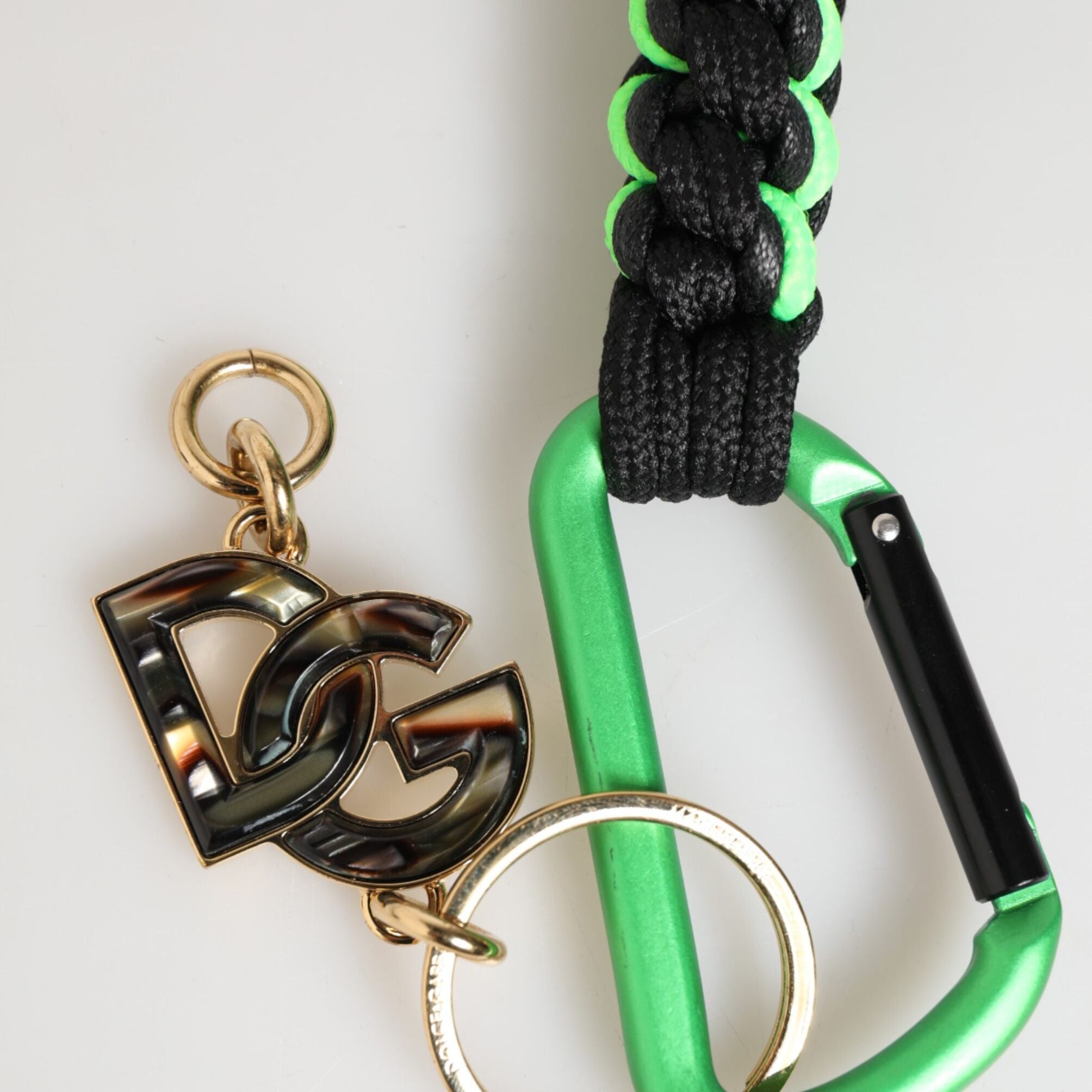 Dolce & Gabbana Polyester Multicolor Tape String DG Logo Keychain Keyring