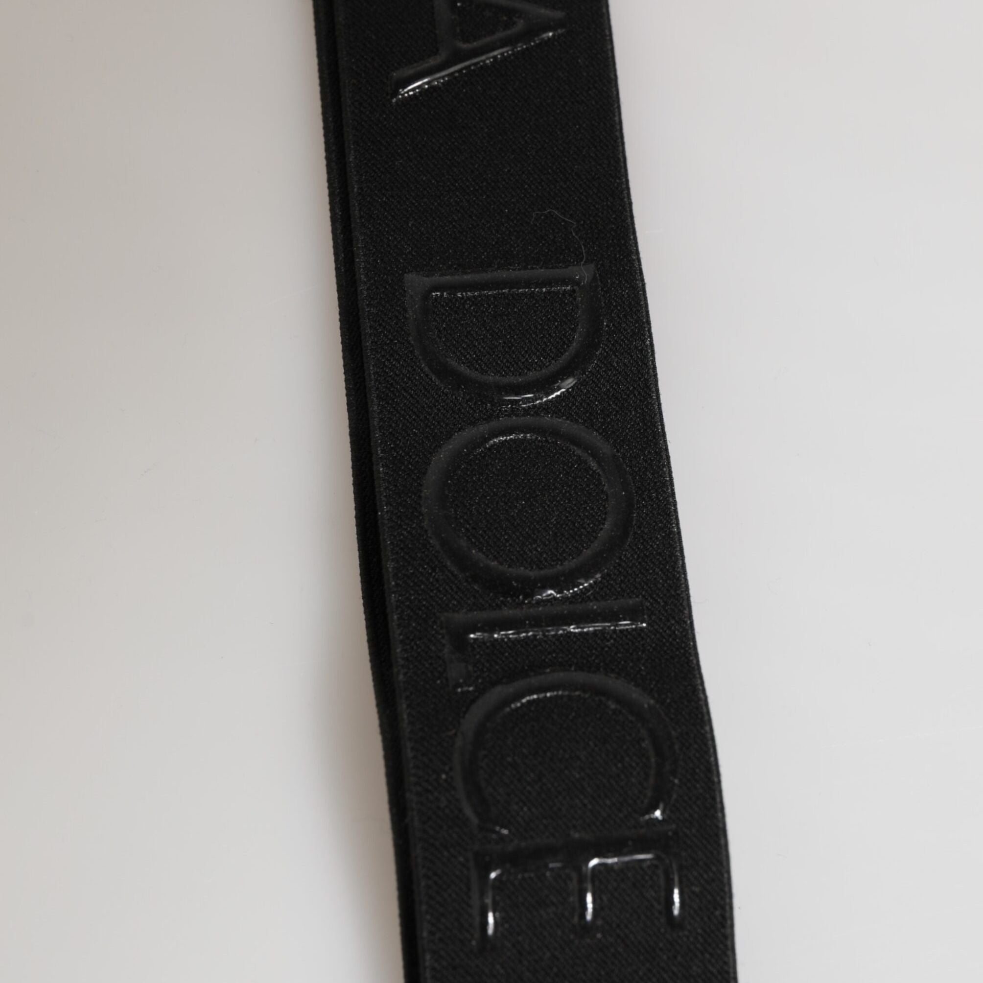 Dolce & Gabbana Black Polyester Stretch Rubberised DG Logo Men Keychain
