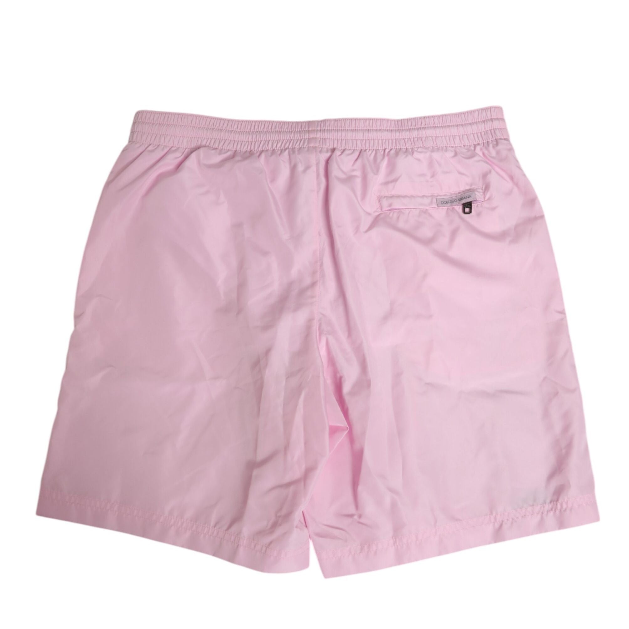Dolce & Gabbana Pink Nylon Logo Side Stripe Beachwear Men Swimwear