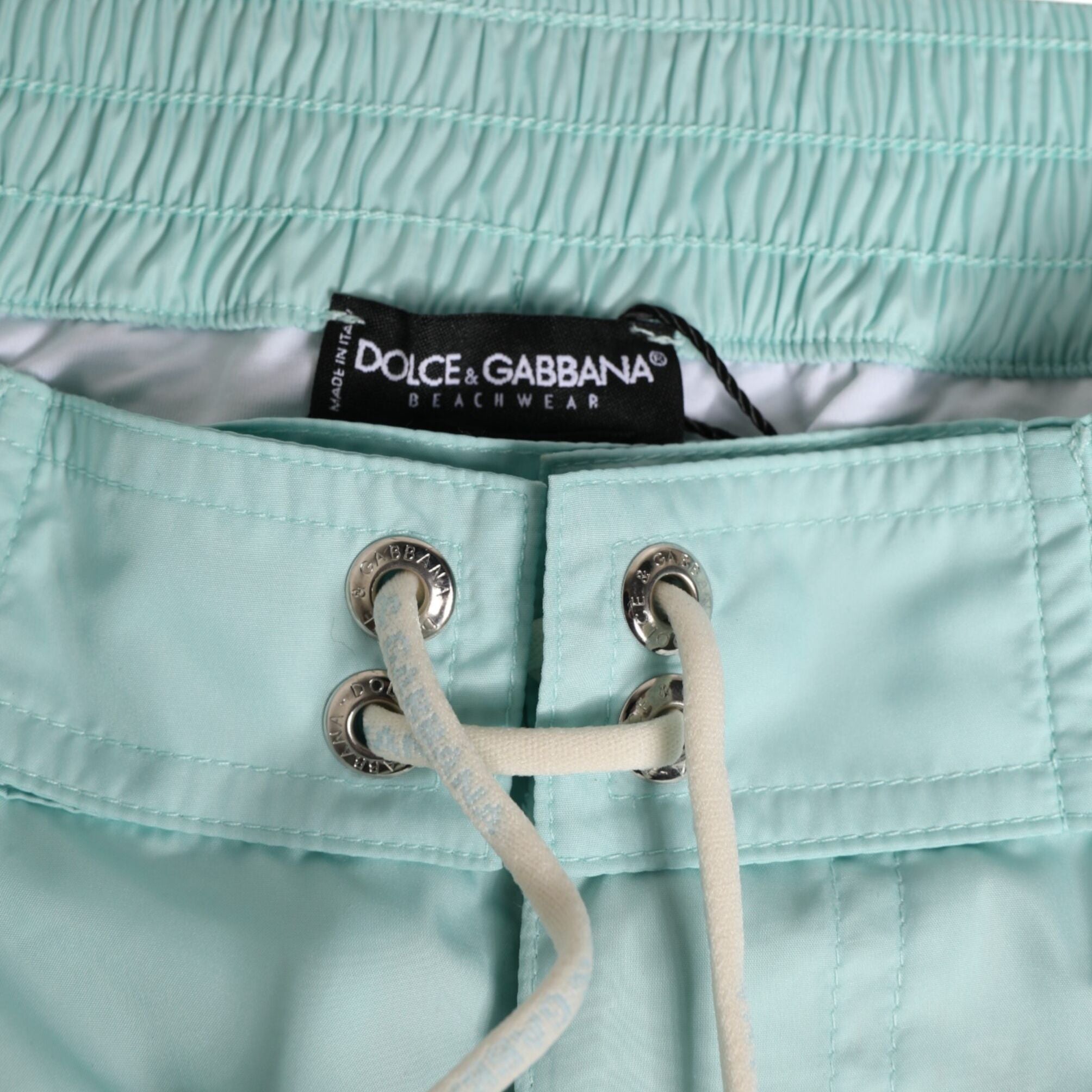 Dolce & Gabbana Aqua Blue Polyester Beachwear Men Shorts Swimwear
