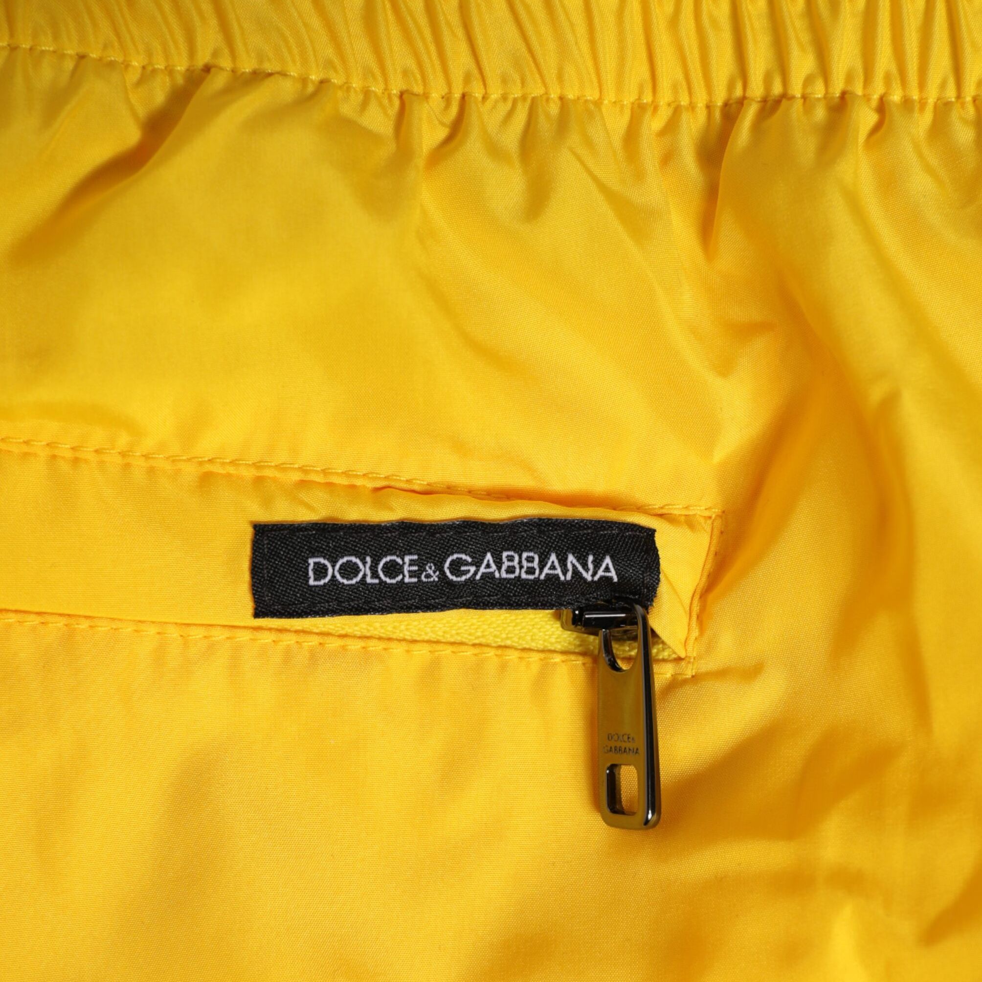 Dolce & Gabbana Yellow Drawstring Beachwear Men Shorts Swimwear