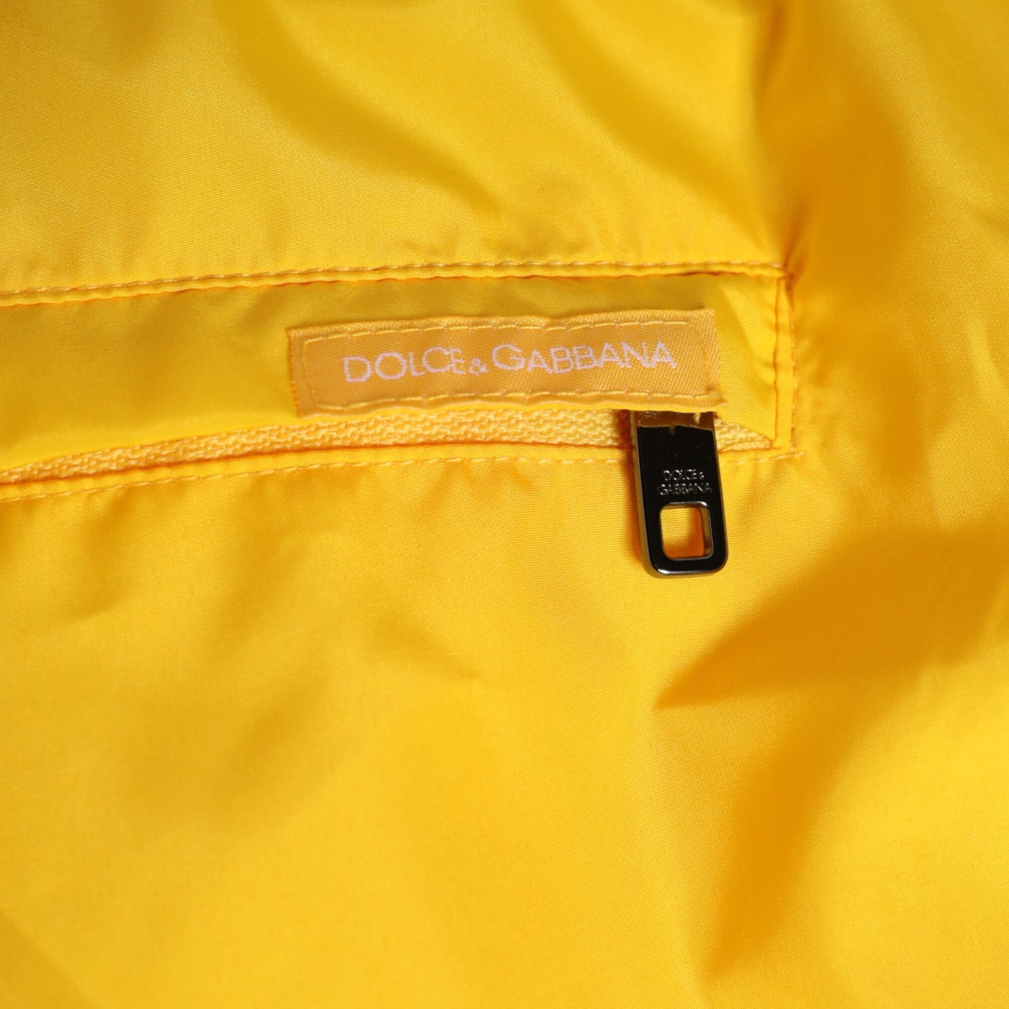 Dolce & Gabbana Yellow Nylon Logo Print Men Boxer Short Swimwear