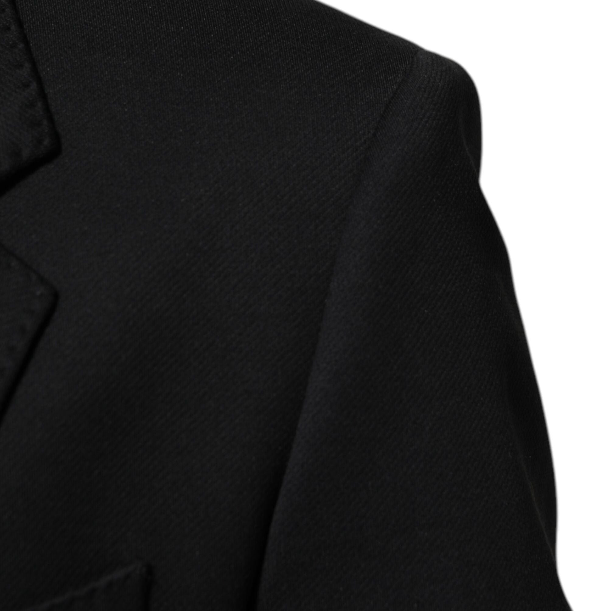 Dolce & Gabbana Dark Blue Cotton Men Jacket Coat Blazer Suit