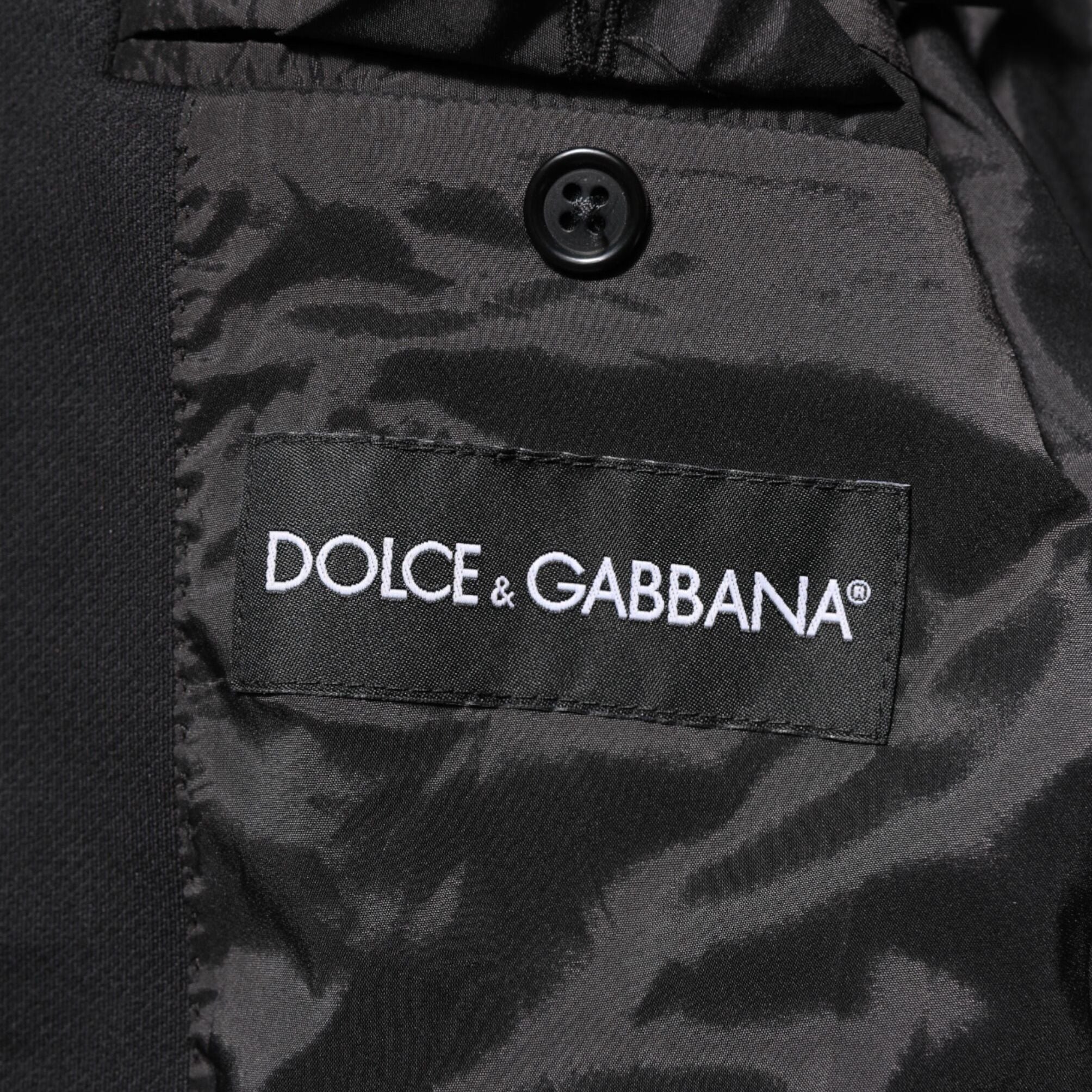 Dolce & Gabbana Dark Blue Cotton Men Jacket Coat Blazer Suit