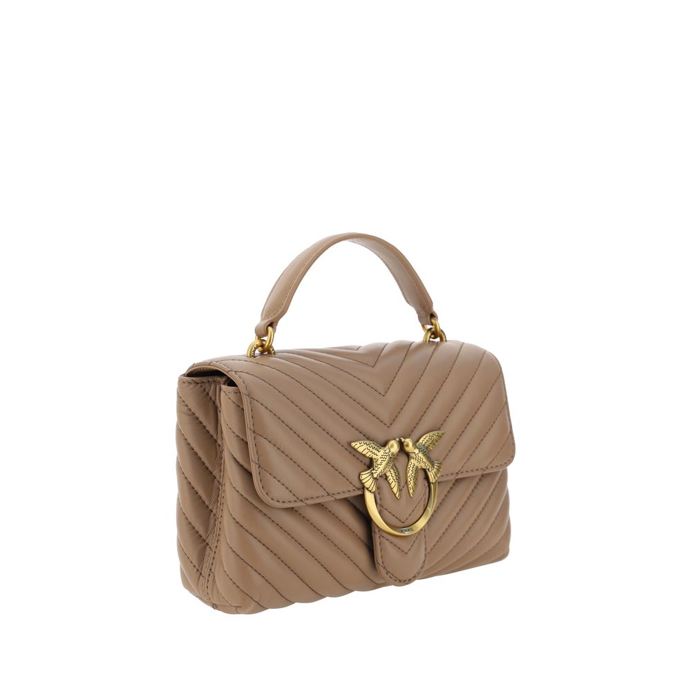 PINKO Brown Calf Leather Bos Taurus Handbag