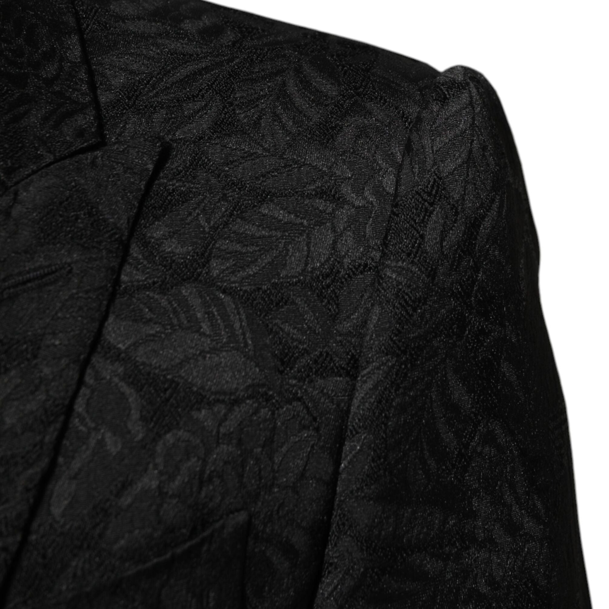 Dolce & Gabbana Black 3 Piece Brocade Jacquard Suit MARTINI