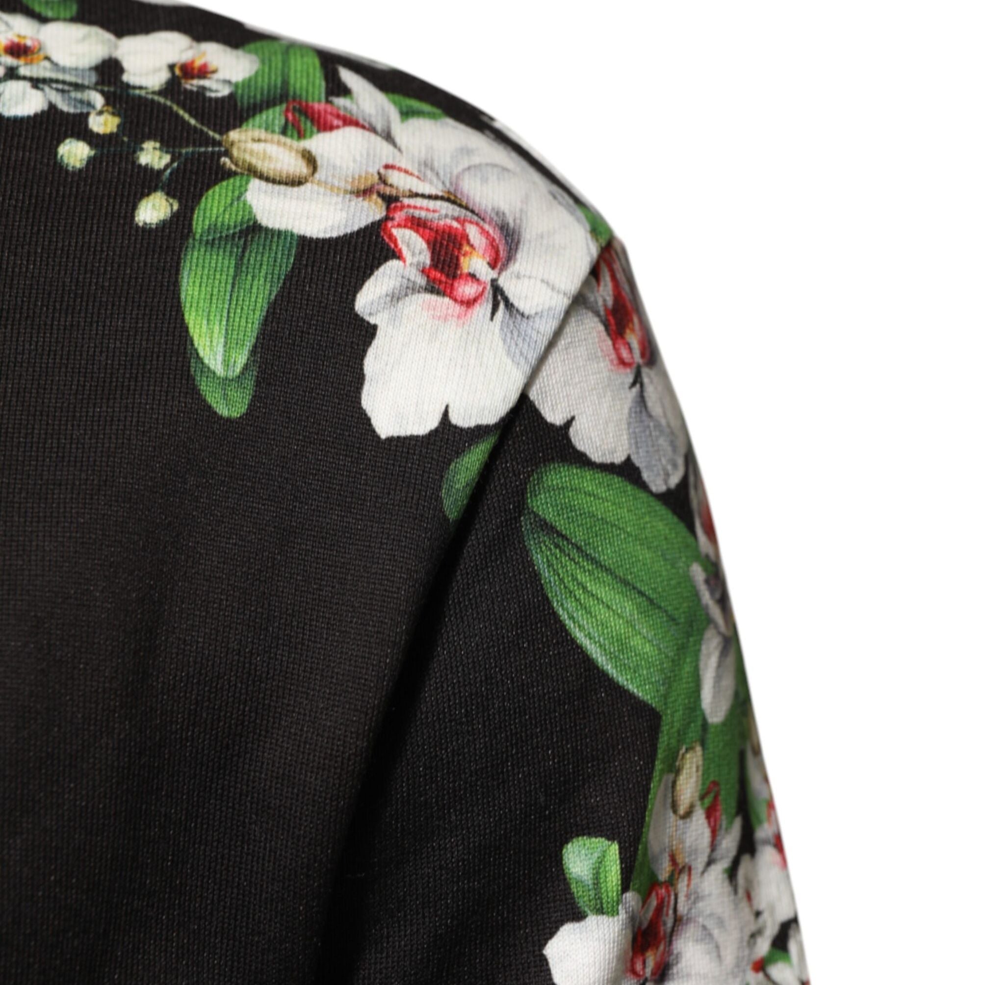 Dolce & Gabbana KING Black Orchid Floral Crown Logo Hoodie Sweater