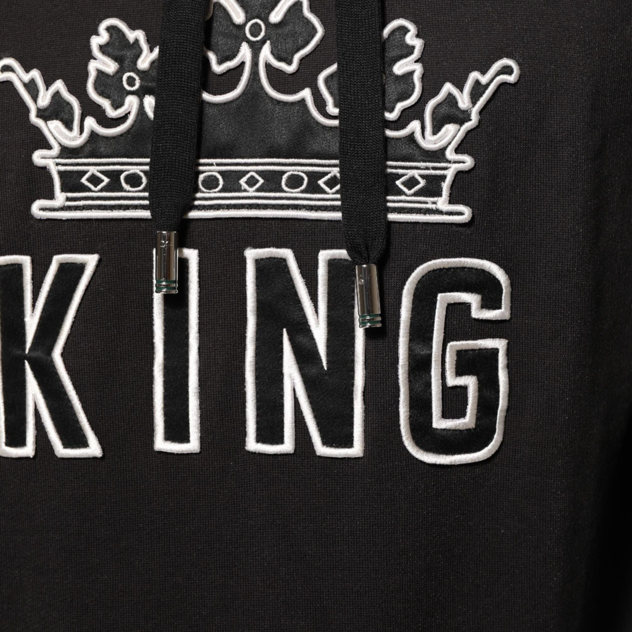 Dolce & Gabbana KING Black Orchid Floral Crown Logo Hoodie Sweater