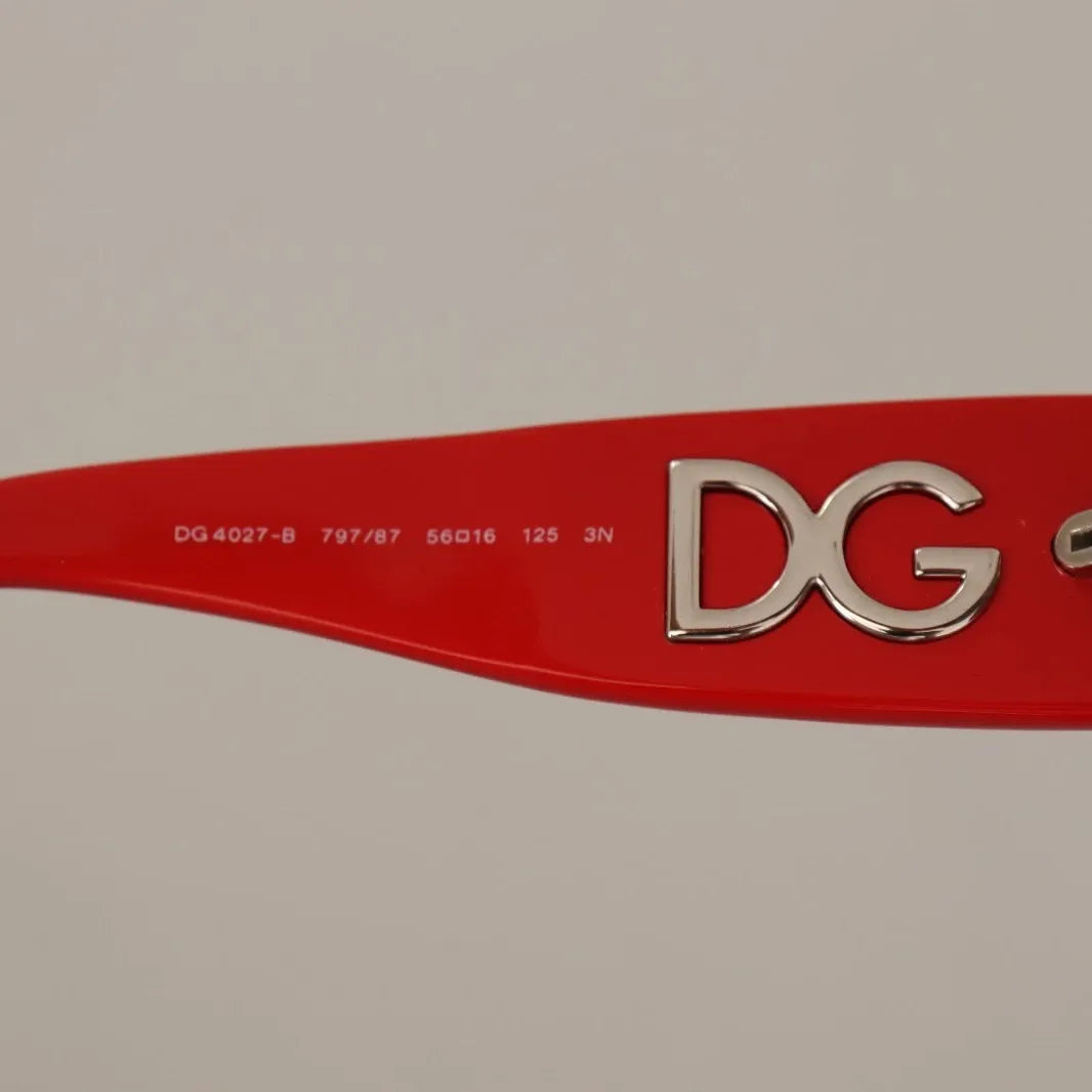 Dolce & Gabbana DG4027 Red Crystal Black Lens Shades Sunglasses