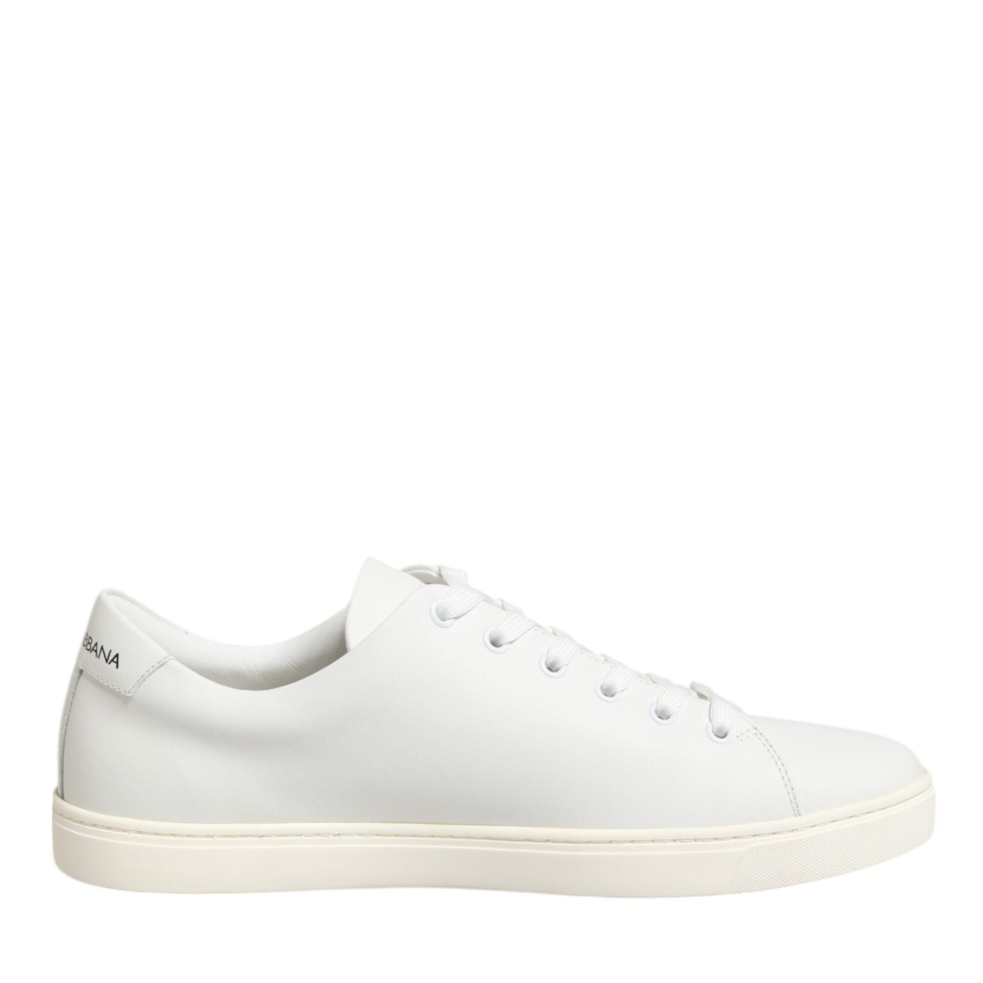 Dolce & Gabbana White Leather Sacred Heart Patch Sneakers Shoes