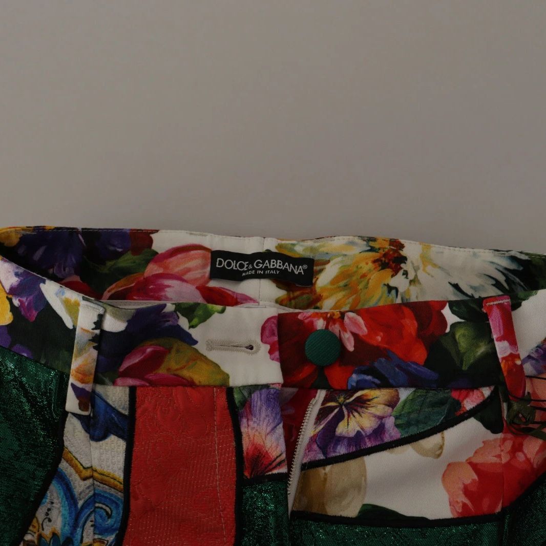 Dolce & Gabbana Multicolor Patchwork Jacquard High Waist Pants