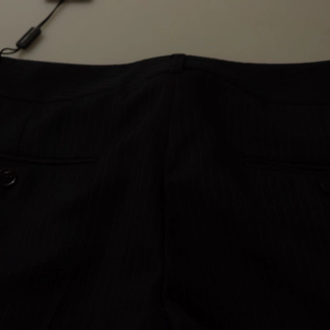 Dolce & Gabbana Black Stripes Mid Waist Trouser Pants