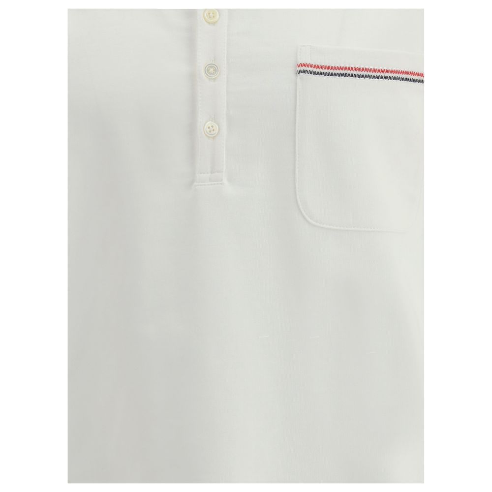 Thom Browne White Cotton Polo Shirt