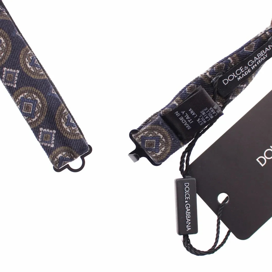 Dolce & Gabbana Blue Silk Baroque Fantasi Tied Bow Tie Papillon
