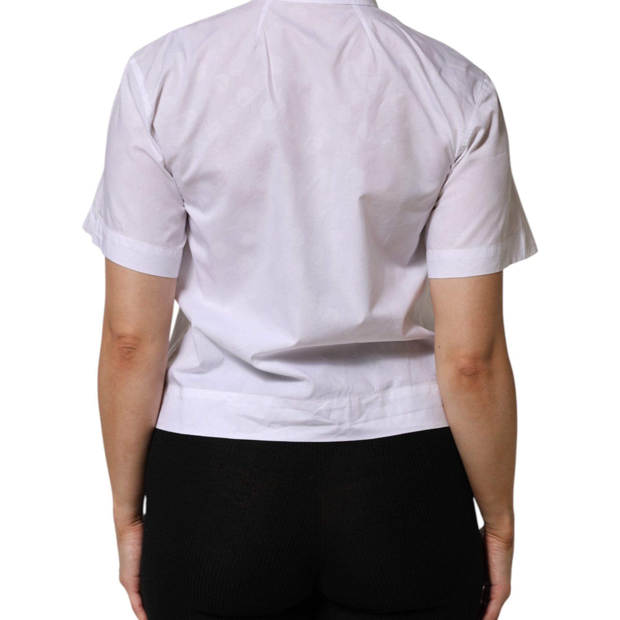 Dolce & Gabbana White Collared Short Sleeve Polo Shirt Top