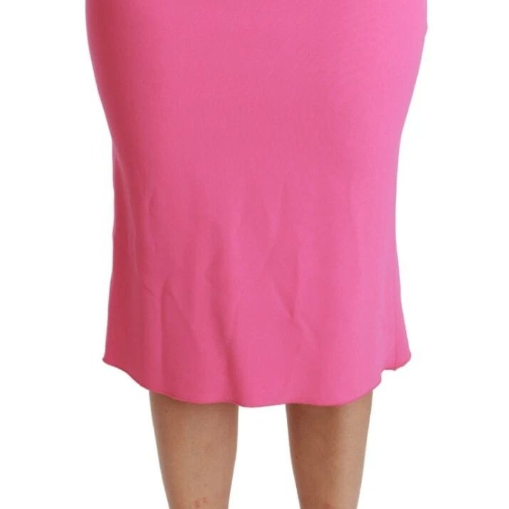 Dolce & Gabbana Pink High Waist Pencil Cut Midi Skirt