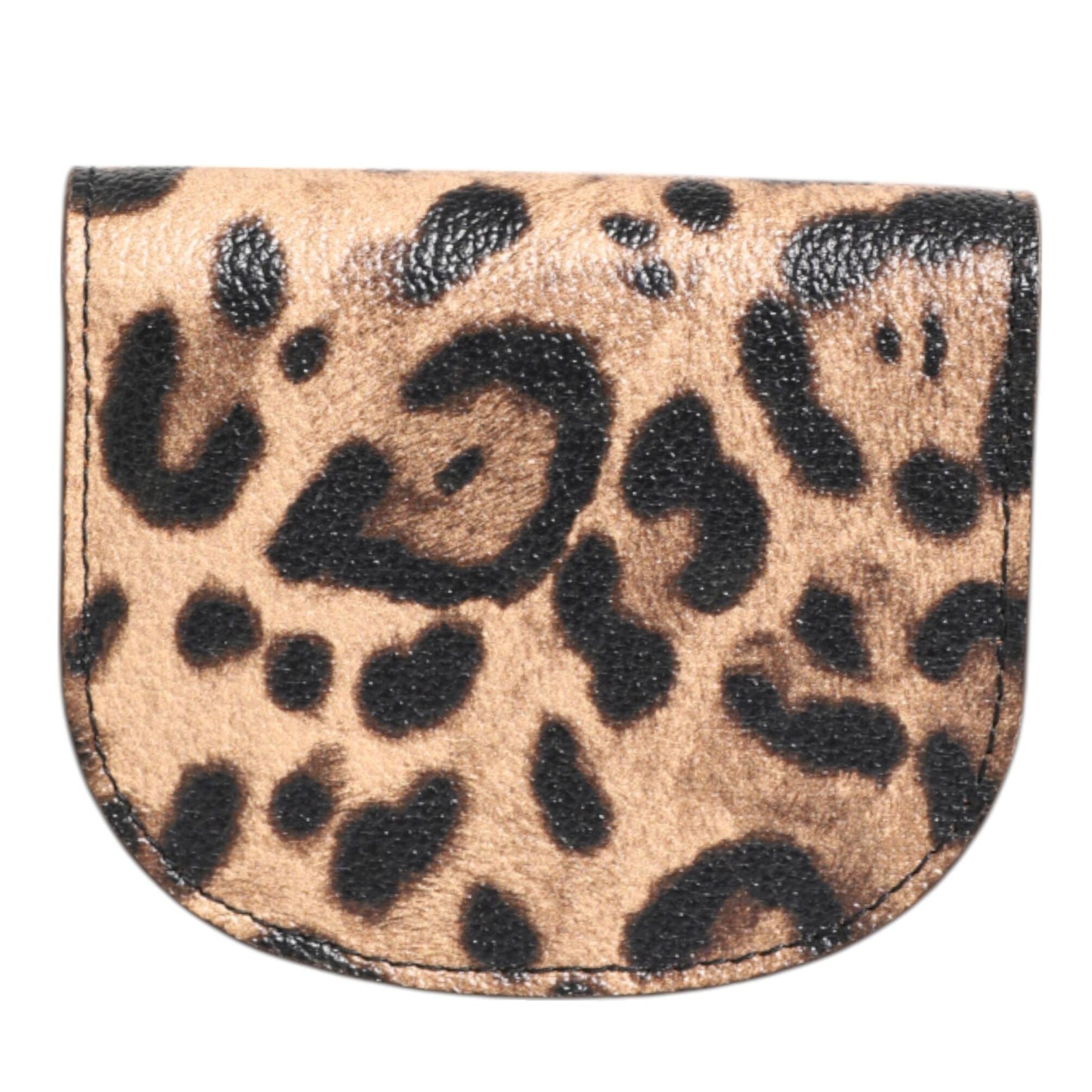 Dolce & Gabbana Brown Leopard Print Calf Leather Small Coin Purse Wallet