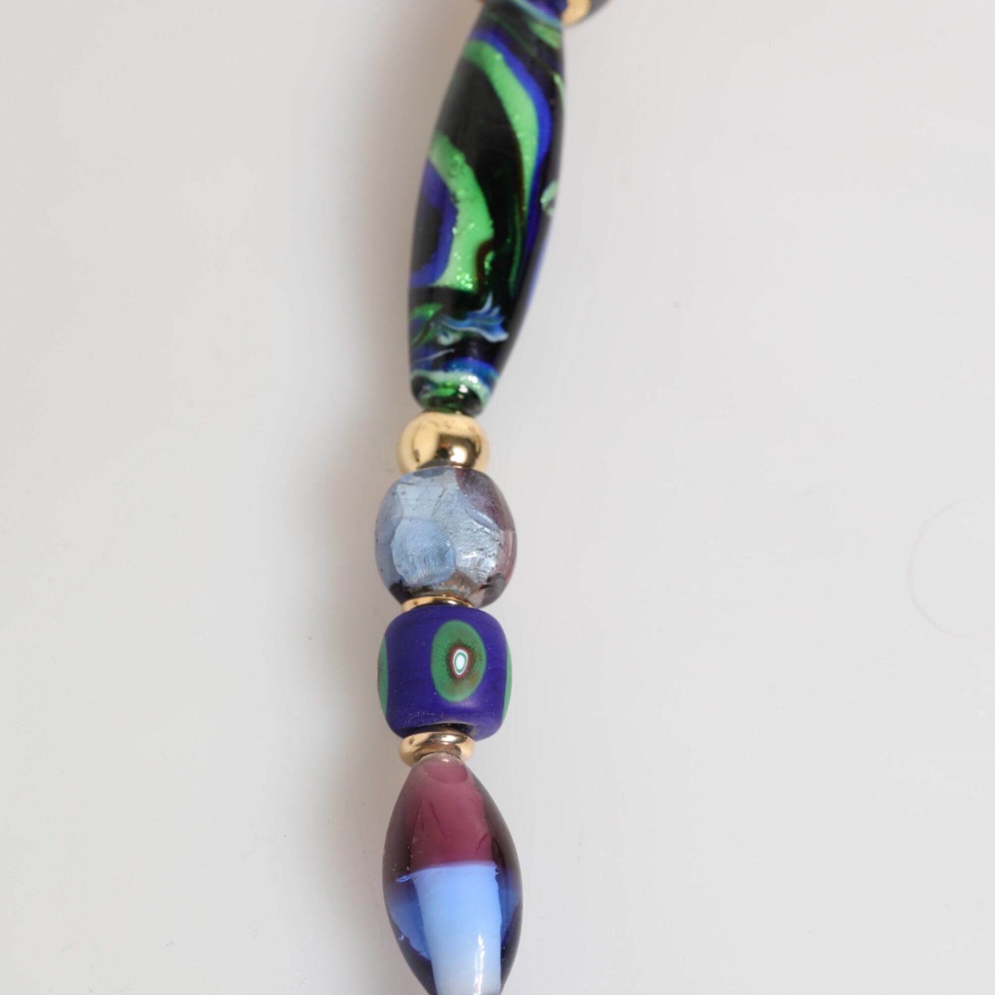 Dolce & Gabbana Multicolor Murano Glass Beads Gold Brass Chain Jewelry Necklace
