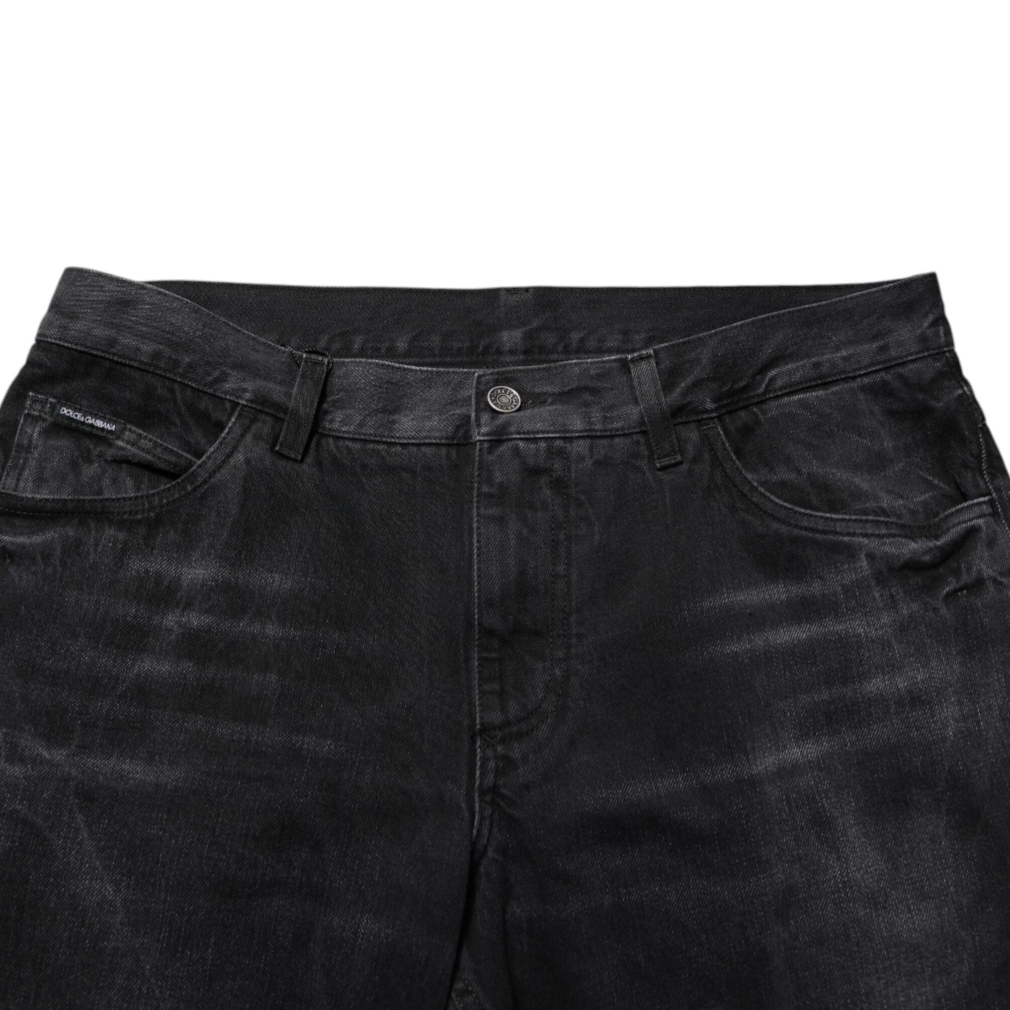Dolce & Gabbana Black Washed Cotton Skinny Men Denim Jeans