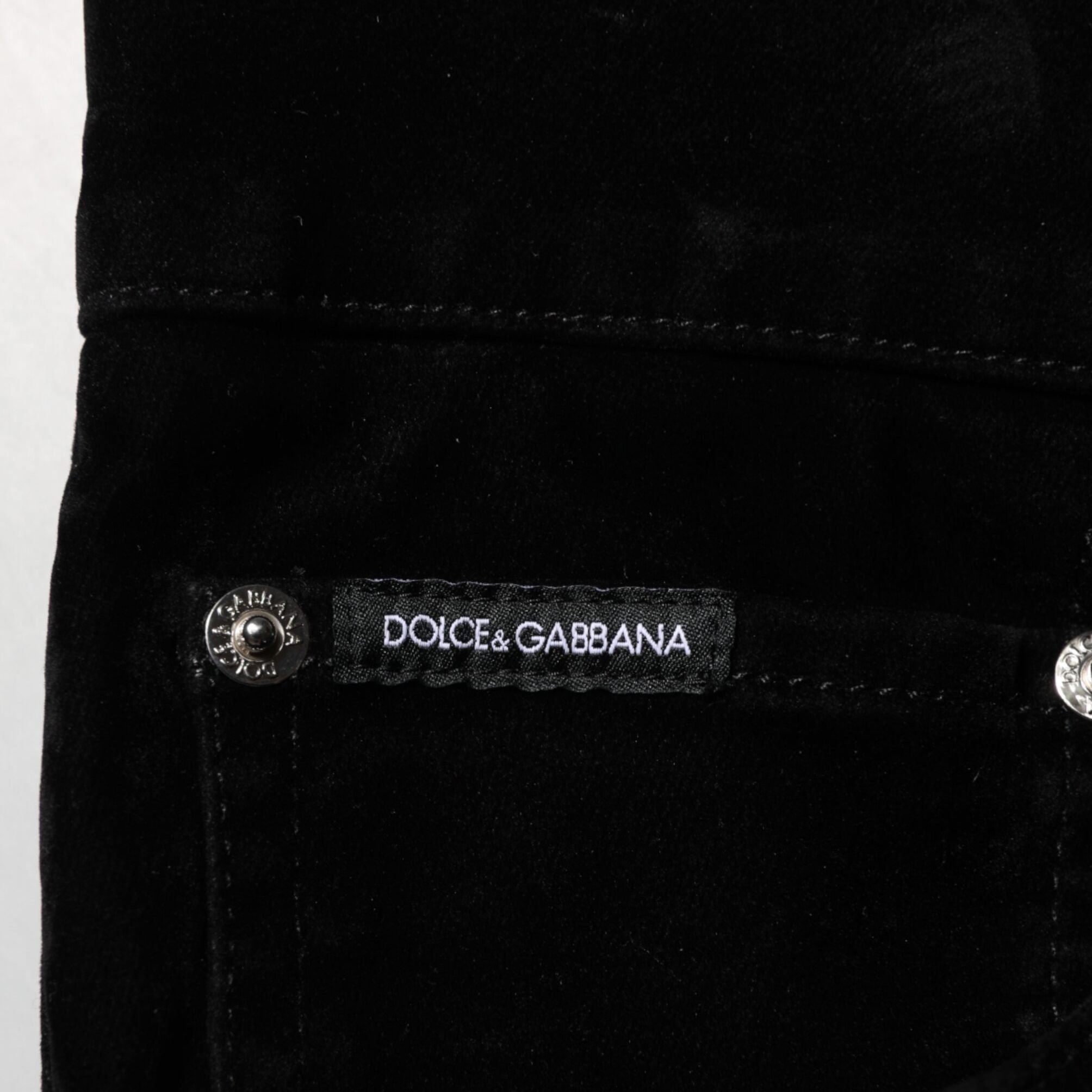 Dolce & Gabbana Black Cotton Slim Fit Denim Trouser Jeans