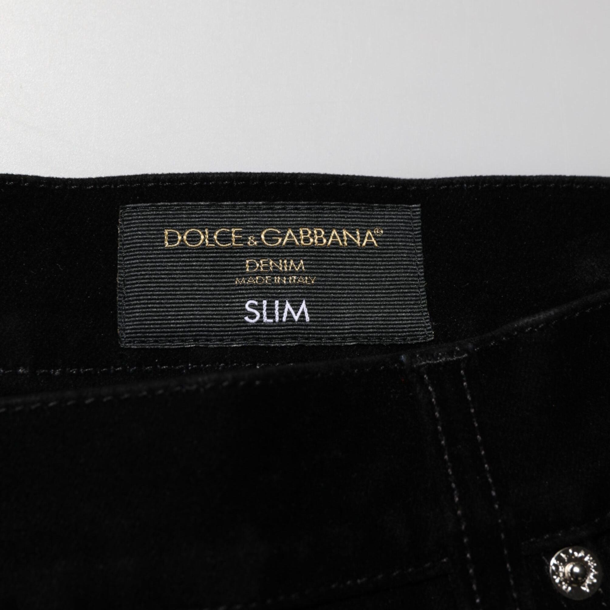 Dolce & Gabbana Black Cotton Slim Fit Denim Trouser Jeans