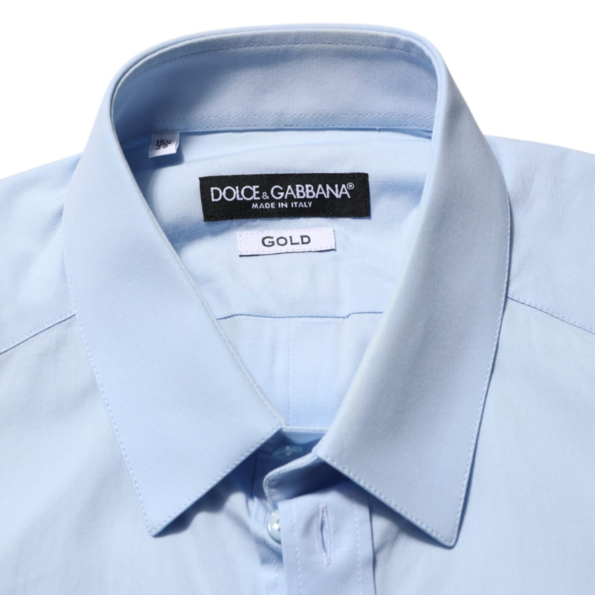 Dolce & Gabbana Light Blue Cotton GOLD Formal Men Dress Shirt