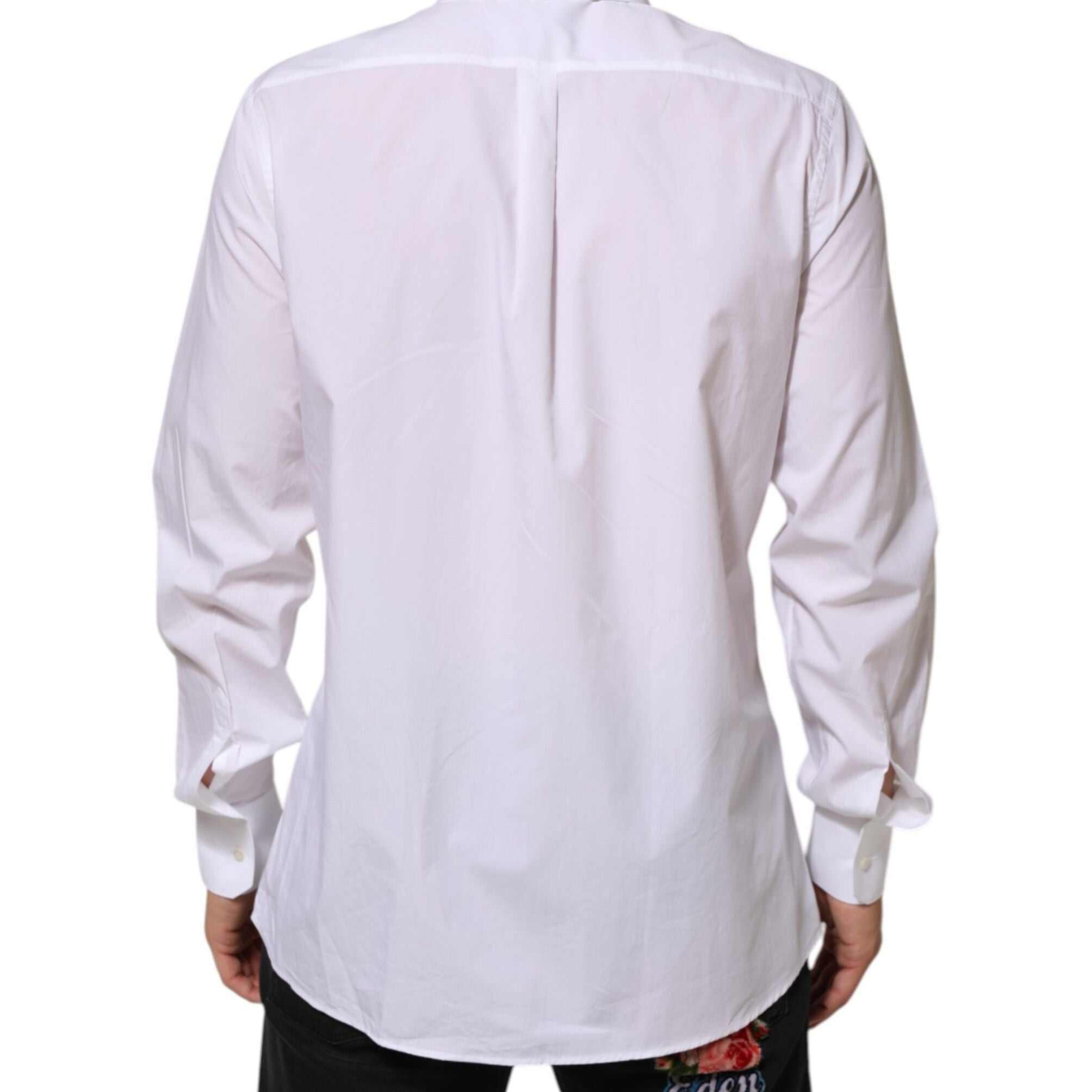Dolce & Gabbana White Cotton MARTINI Men Formal Dress Shirt
