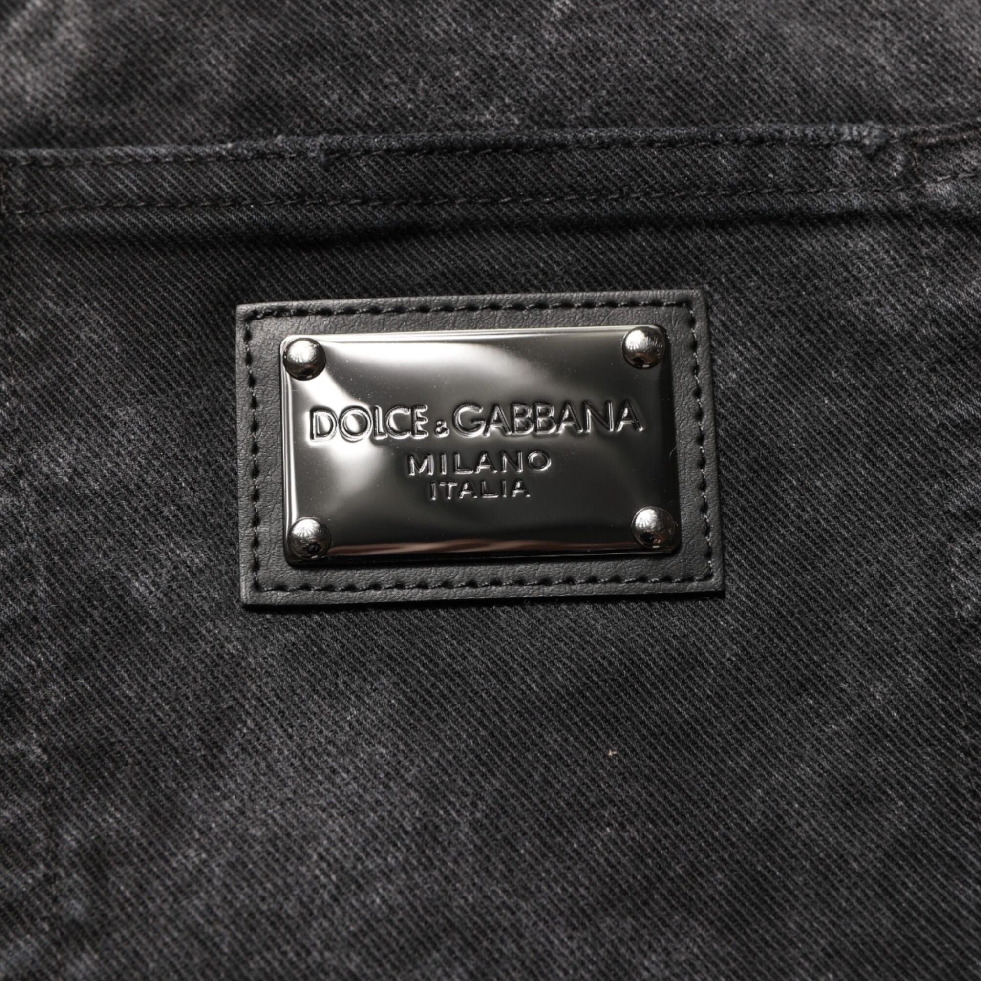 Dolce & Gabbana Black Cotton Mid Waist Denim Men Bermuda Short