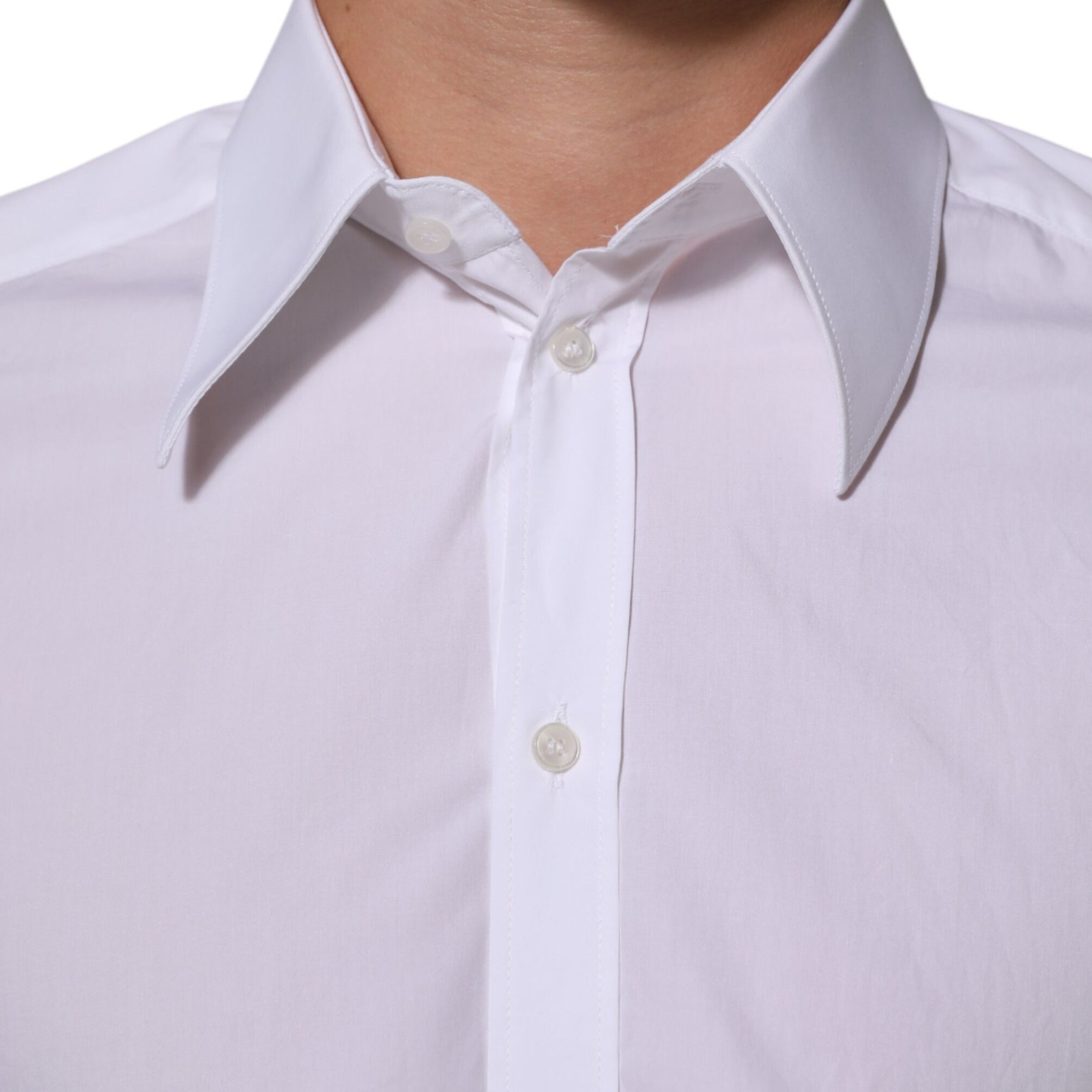Dolce & Gabbana White Cotton MARTINI Men Formal Dress Shirt