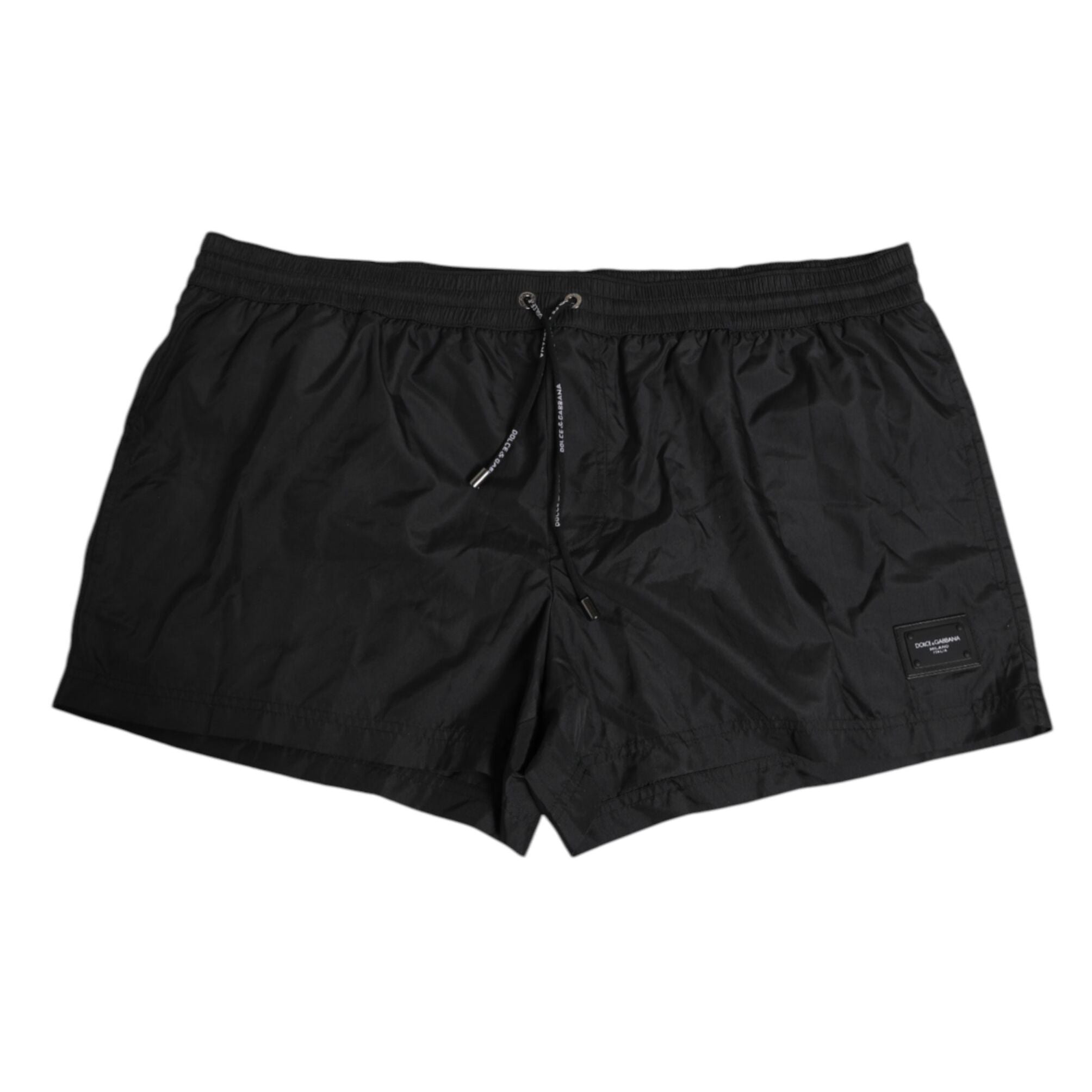 Dolce & Gabbana Black Logo Polyester Beachwear Shorts Swimwear