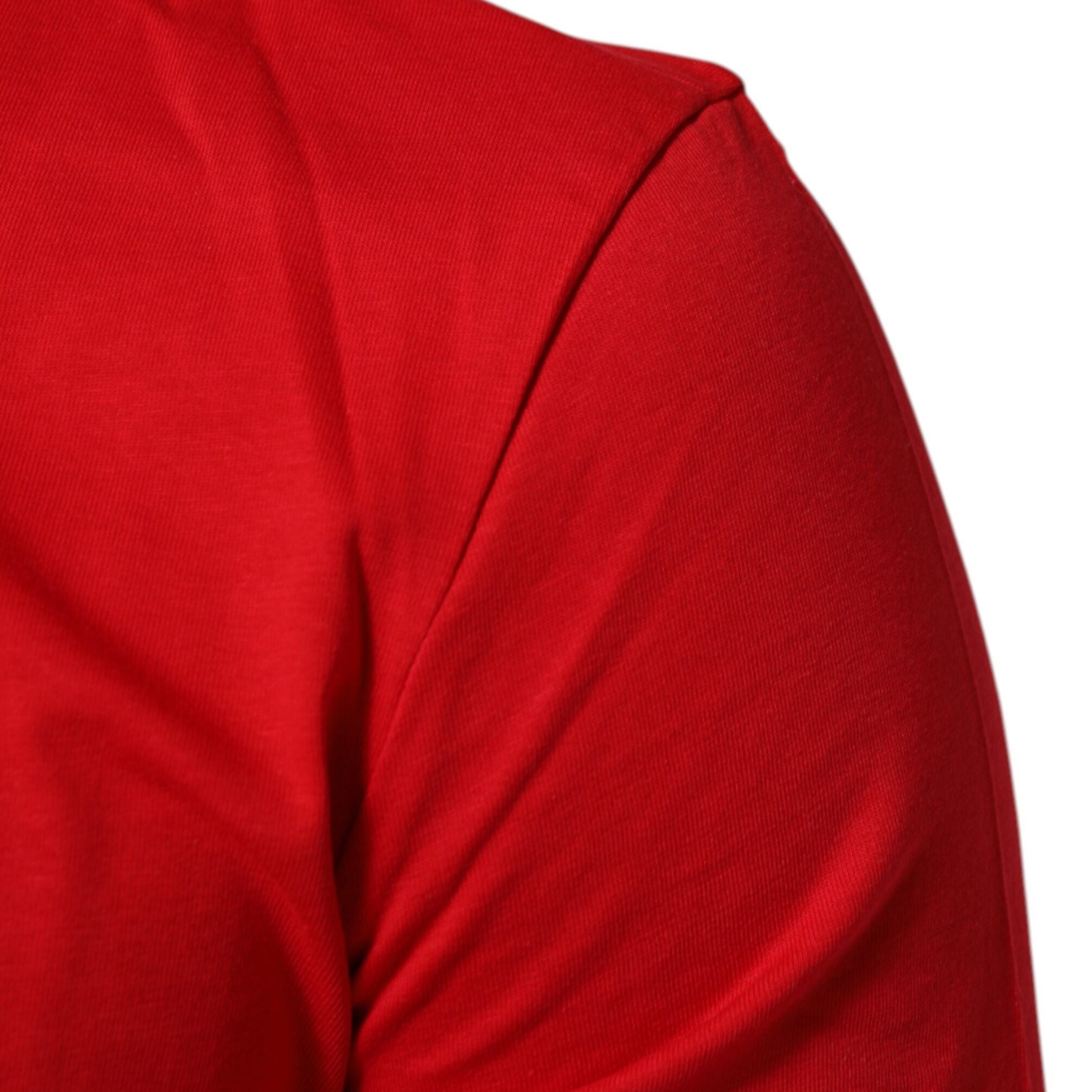 Dolce & Gabbana Red Goodluck 2023 Cotton Crew Neck T-shirt