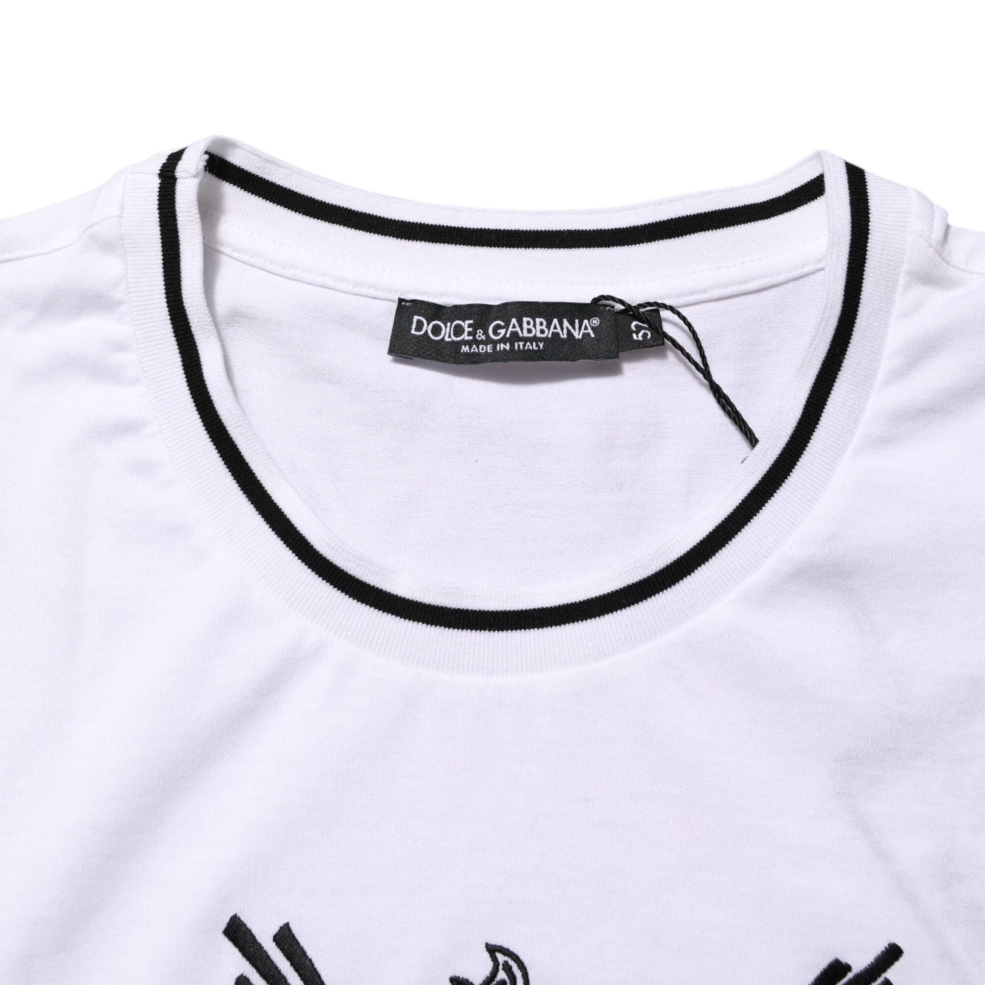 Dolce & Gabbana White Sacred Heart Short Sleeve Men T-shirt