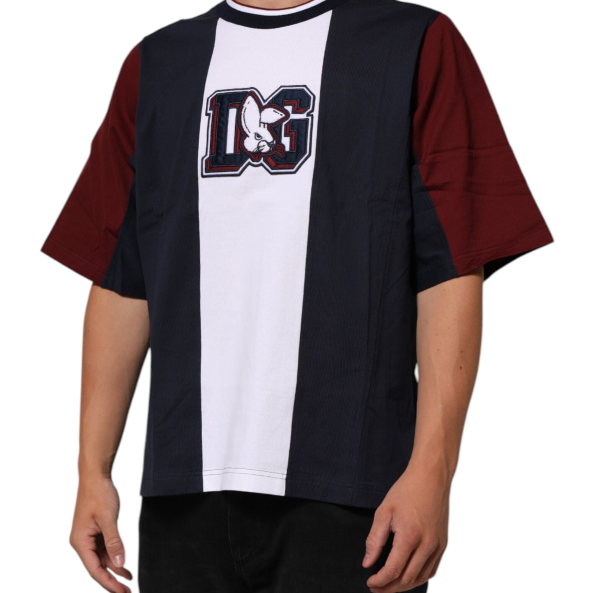 Dolce & Gabbana Multicolor Striped Cotton Men Crew Neck T-shirt