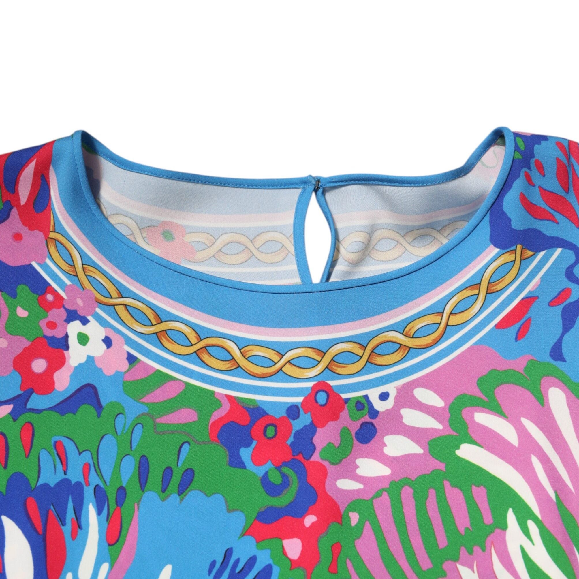 Dolce & Gabbana Multicolor Floral Printed Tunic Blouse Top