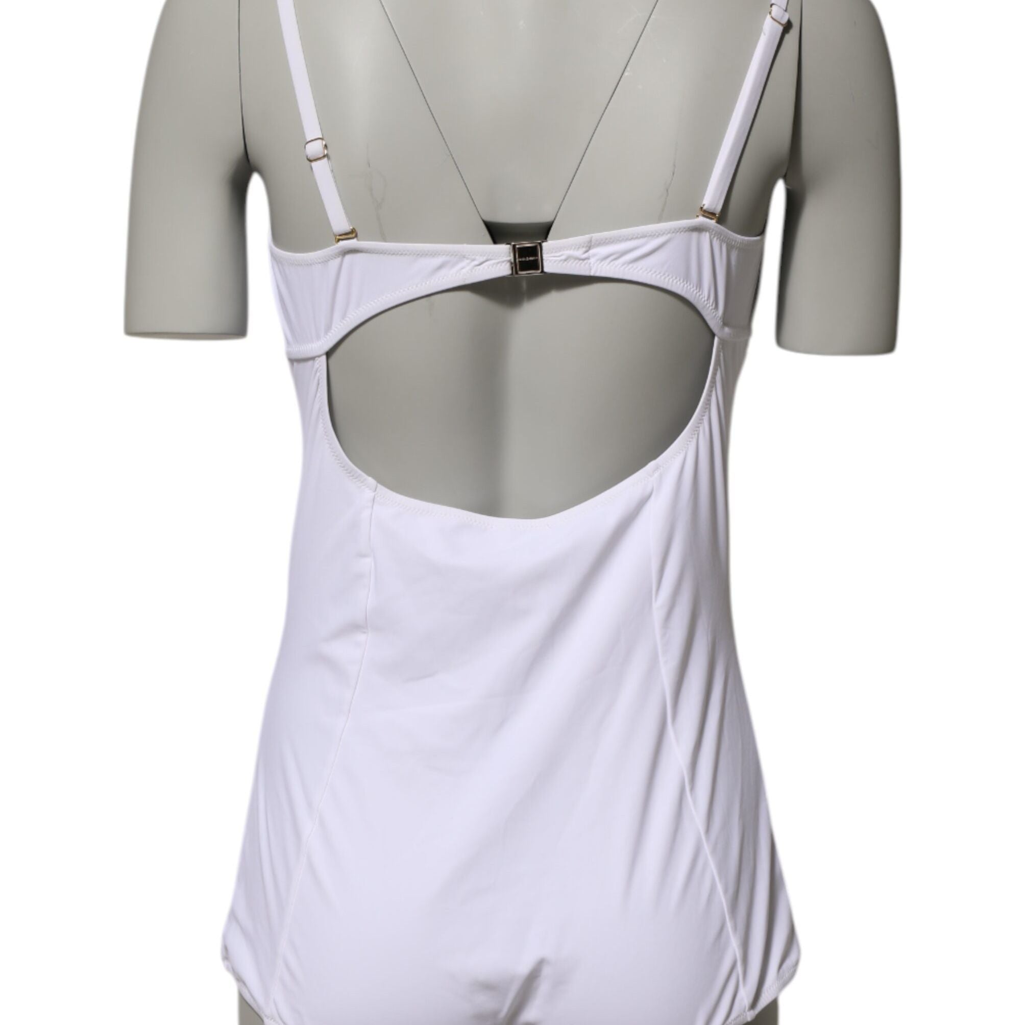 Dolce & Gabbana White Padded Balconette One Piece Swimwear