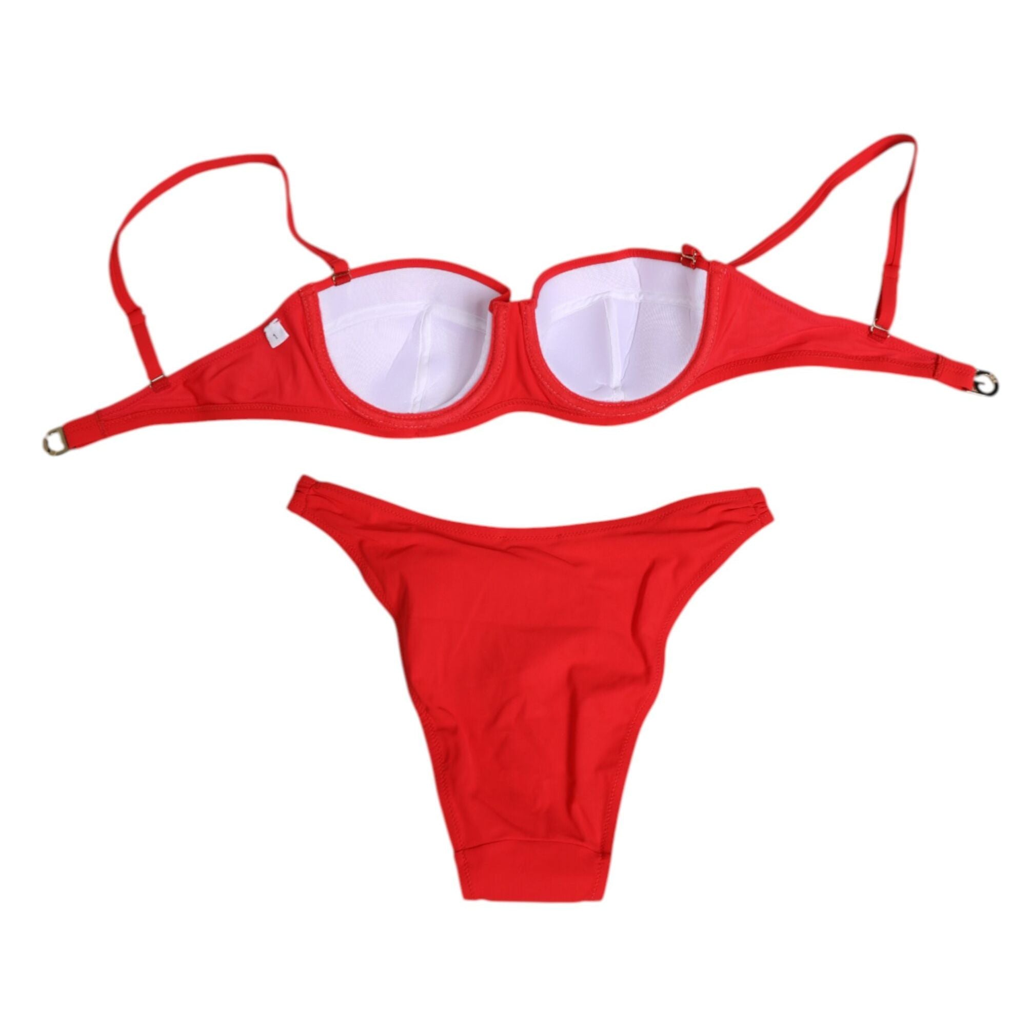 Dolce & Gabbana Red Nylon Swimsuit 2 Piece Top Bottom Swimwear
