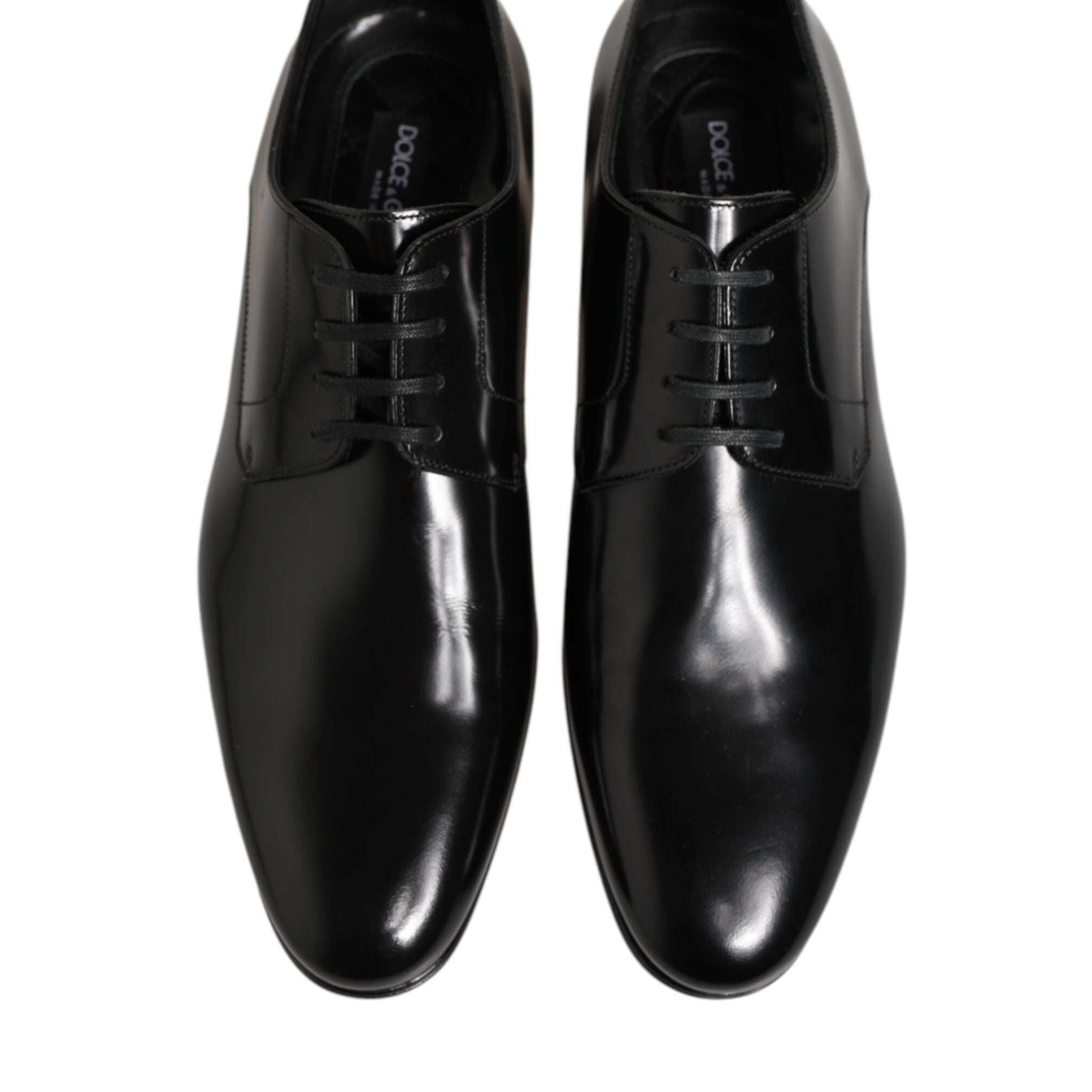 Dolce & Gabbana Black Calfskin Leather Derby Men Dress Shoes