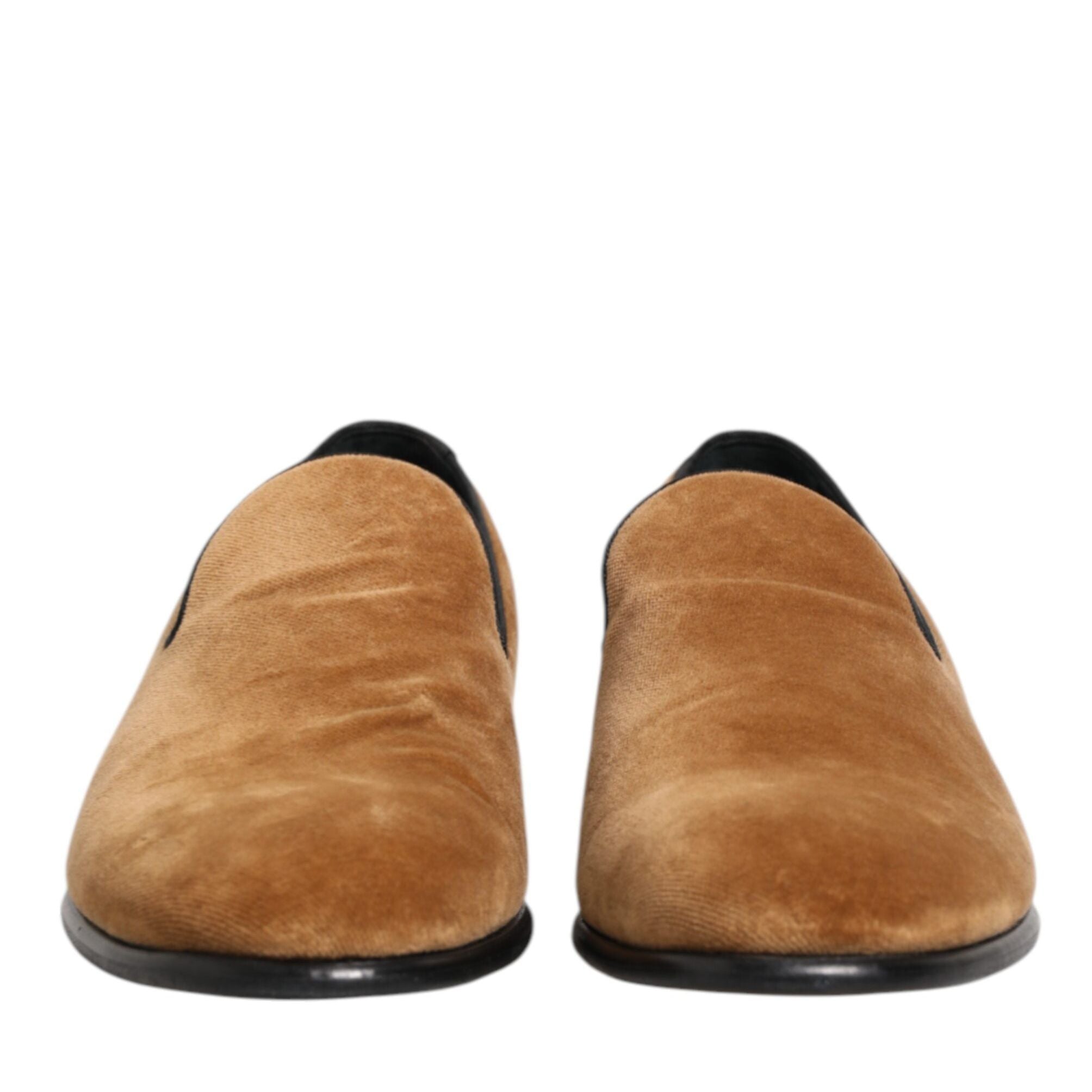 Dolce & Gabbana Brown Suede Slip On Men Loafers Formal Shoes