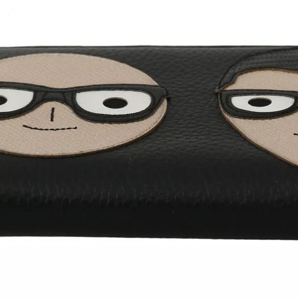 Dolce & Gabbana Black Leather #DGFAMILY Zipper Continental Mens Wallet