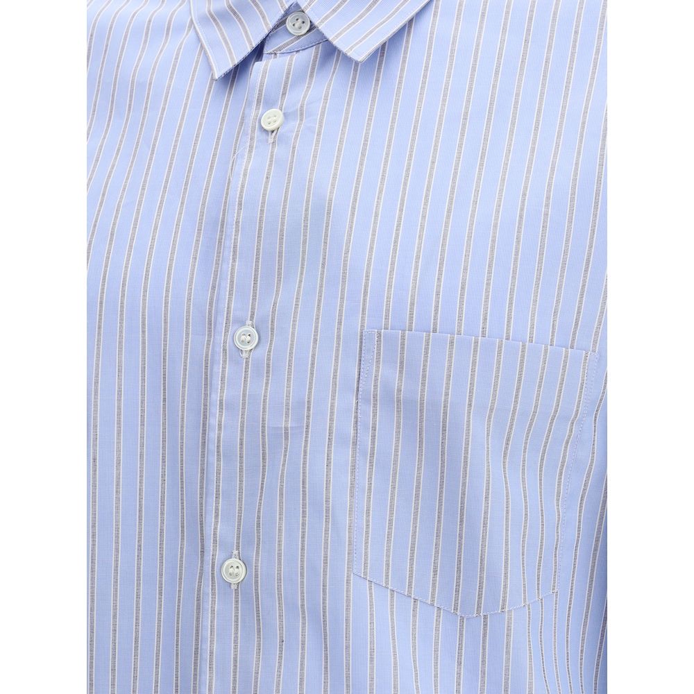 Comme Des Garçons Blue Cotton Pattern Shirt