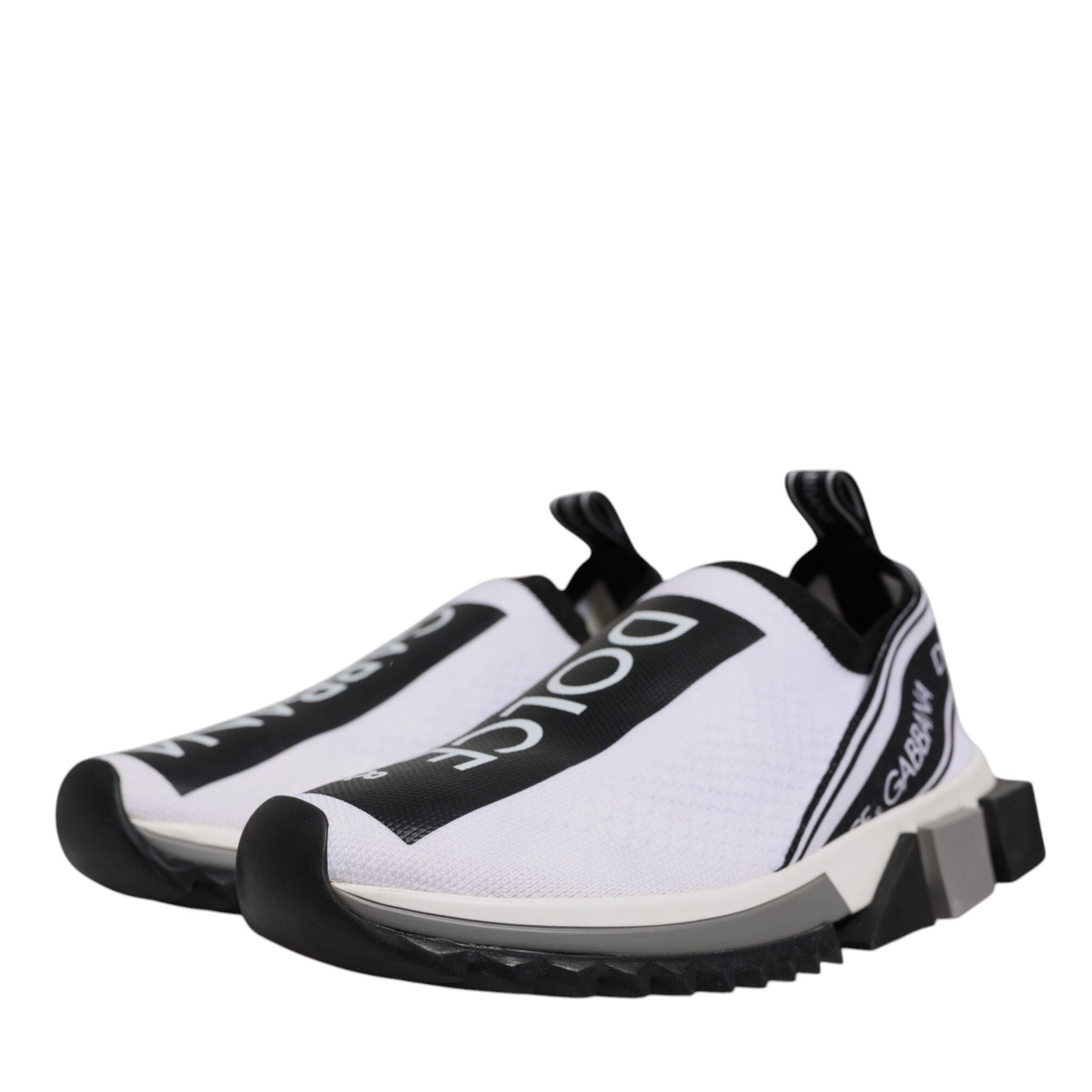 Dolce & Gabbana Black White Slip On Sorrento Sneakers Shoes
